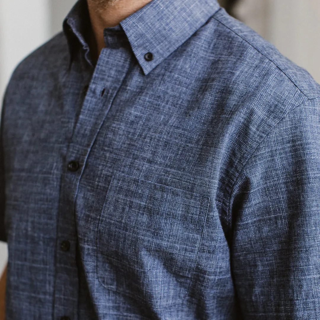 The Short Sleeve Jack in Navy Slub Glen Plaid sold by Taylor Stitch product image thumbnail 4