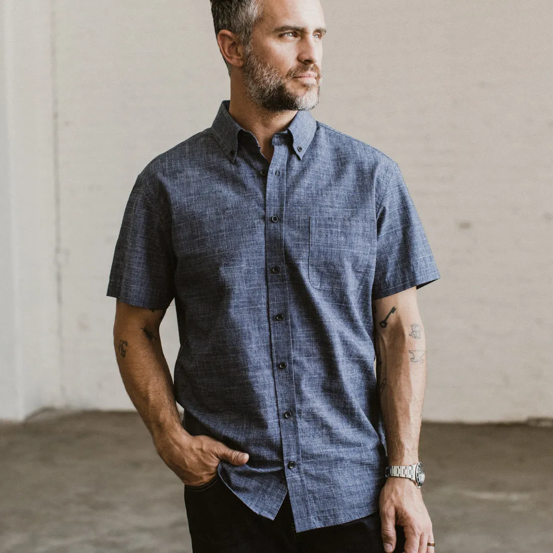 The Short Sleeve Jack in Navy Slub Glen Plaid sold by Taylor Stitch product image thumbnail 2