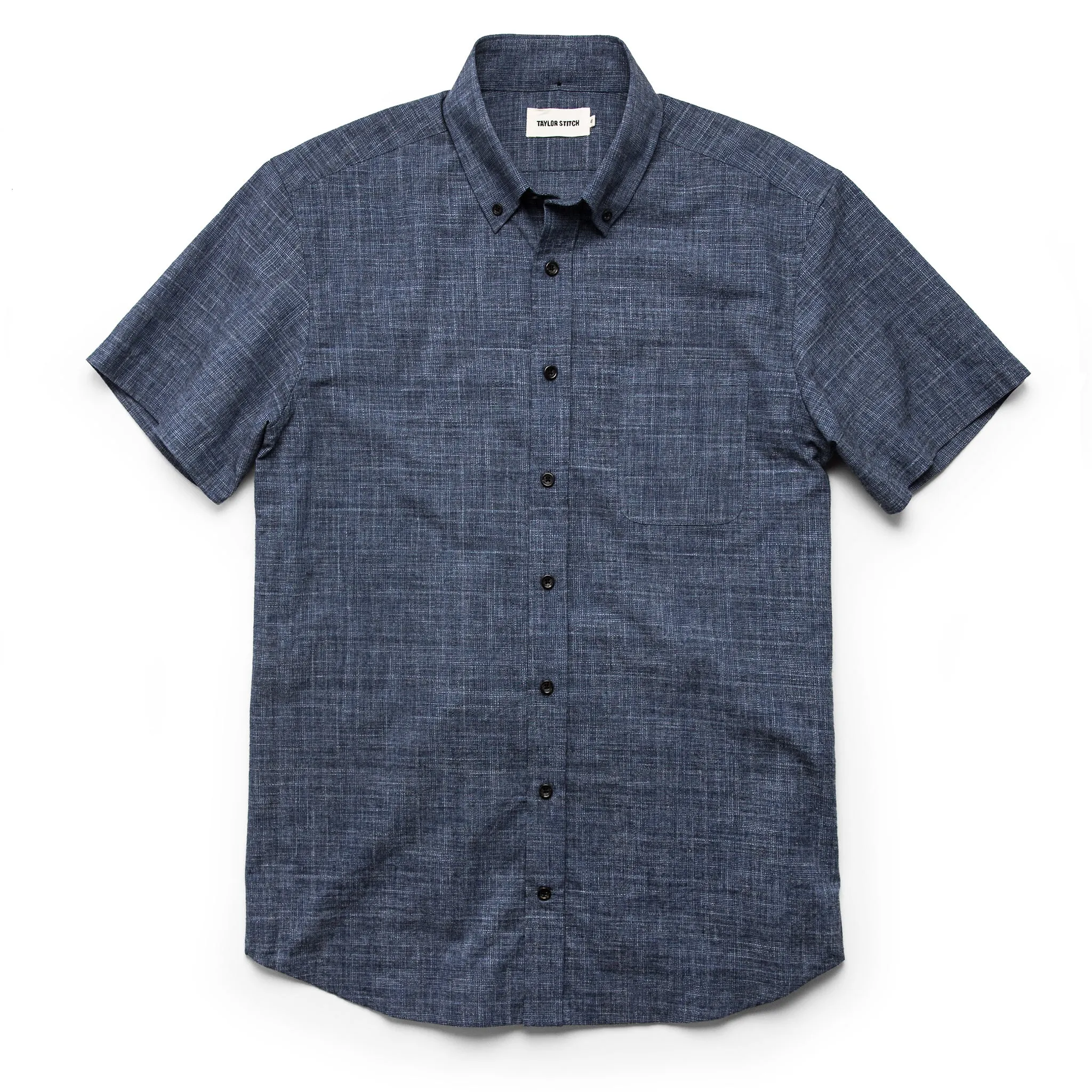 The Short Sleeve Jack in Navy Slub Glen Plaid sold by Taylor Stitch