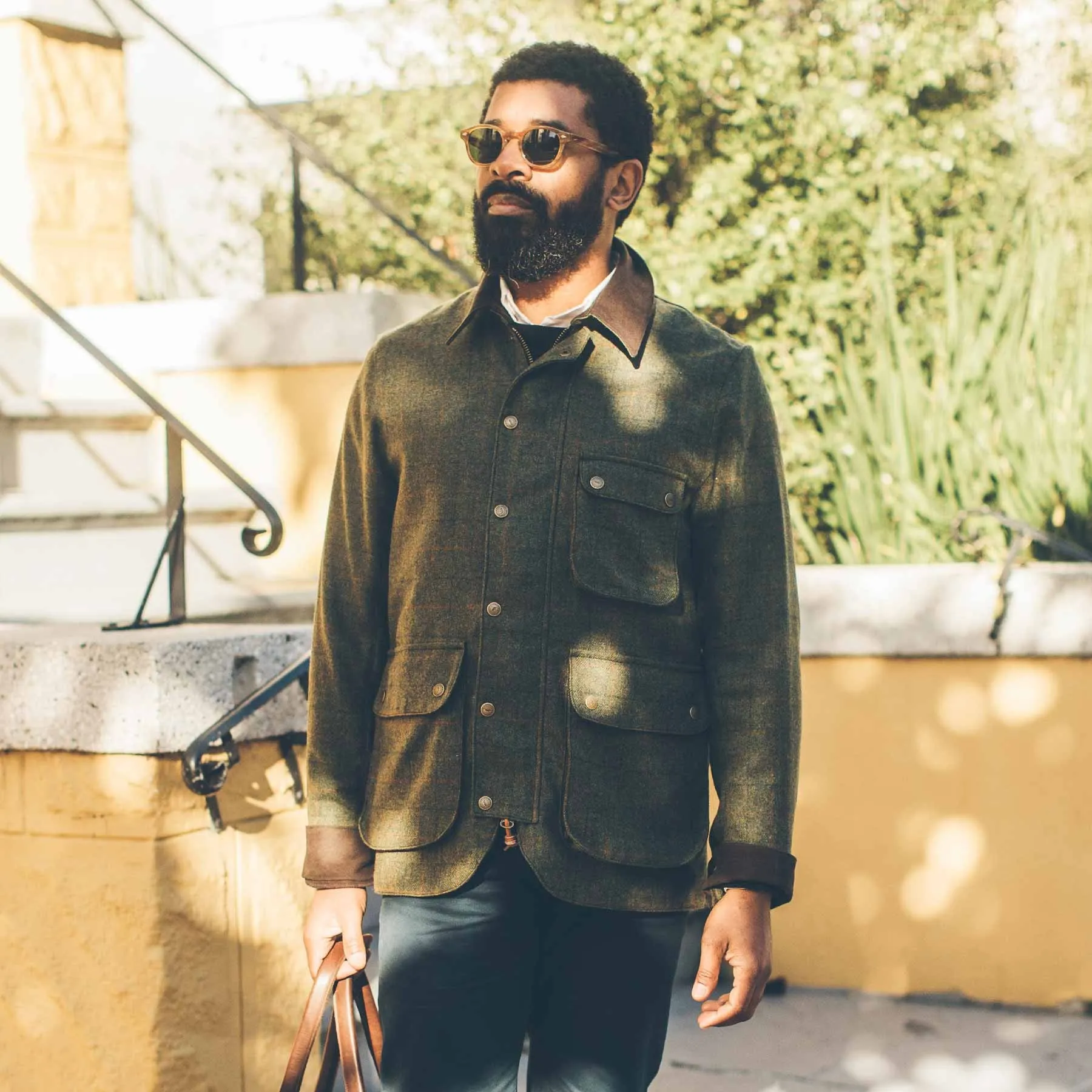 The Rover Jacket in Olive Plaid Waxed Wool sold by Taylor Stitch product image thumbnail 5
