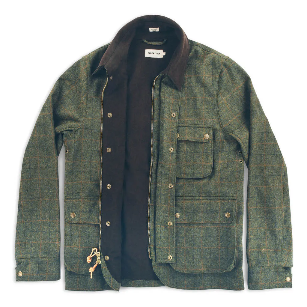 The Rover Jacket in Olive Plaid Waxed Wool sold by Taylor Stitch product image thumbnail 3
