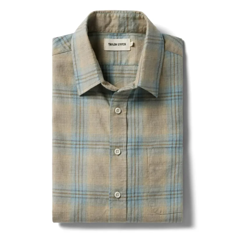 The California in Heathered Sky Plaid sold by Taylor Stitch