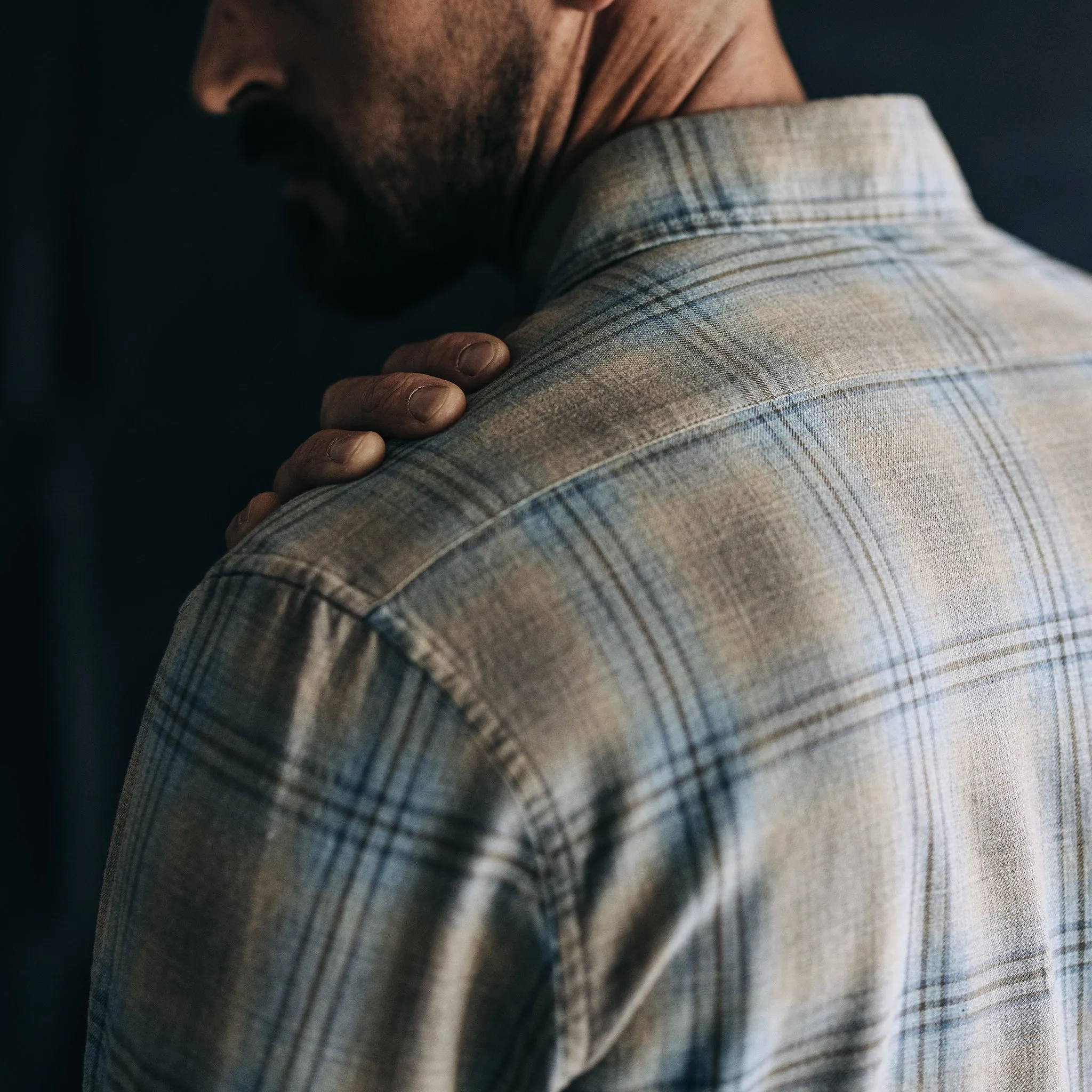 The California in Heathered Sky Plaid sold by Taylor Stitch product image thumbnail 4