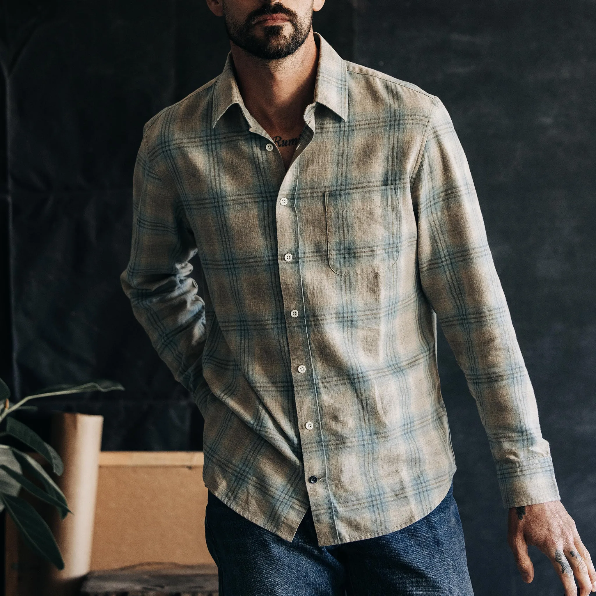 The California in Heathered Sky Plaid sold by Taylor Stitch product image thumbnail 2