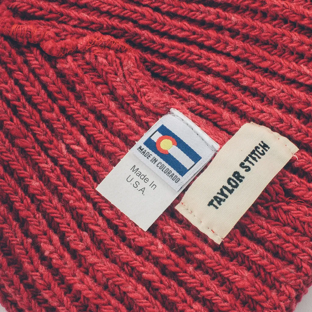 The Merino Wool Beanie in Dusty Red sold by Taylor Stitch product image thumbnail 3