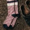 The Camp Sock in Heather Burgundy sold by Taylor Stitch