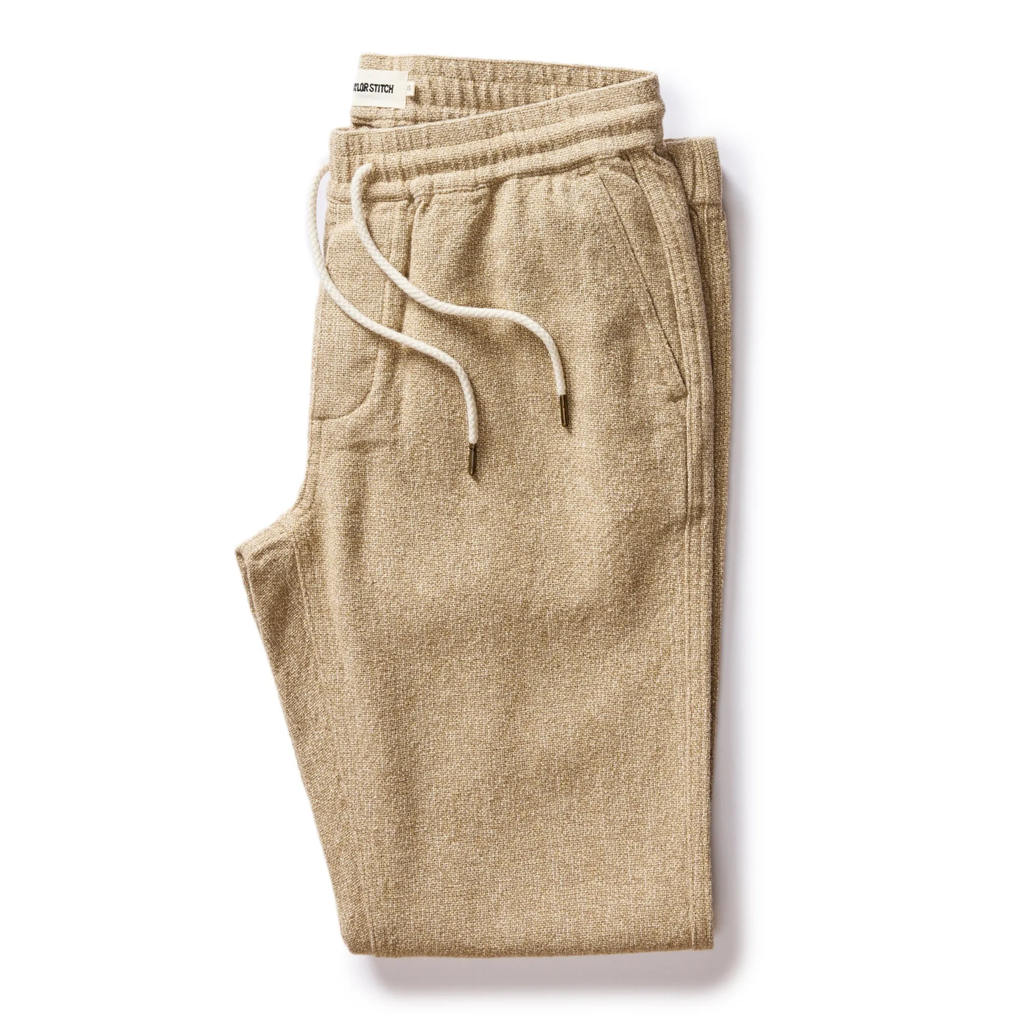 The Apres Pant in Oat Linen Tweed sold by Taylor Stitch