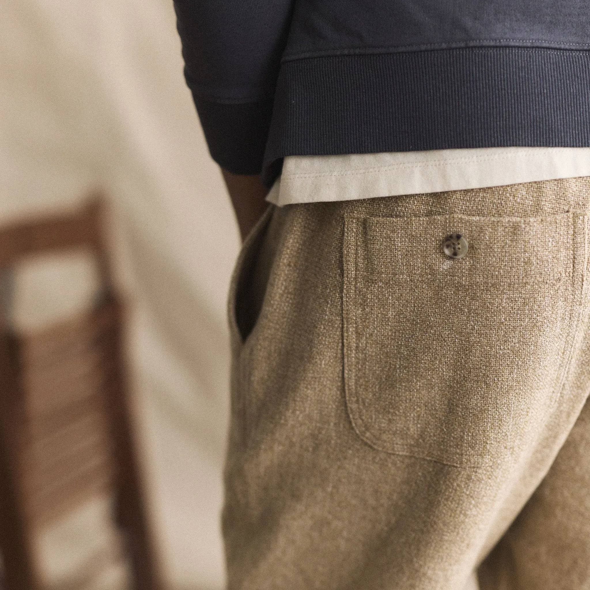 The Apres Pant in Oat Linen Tweed sold by Taylor Stitch product image thumbnail 5