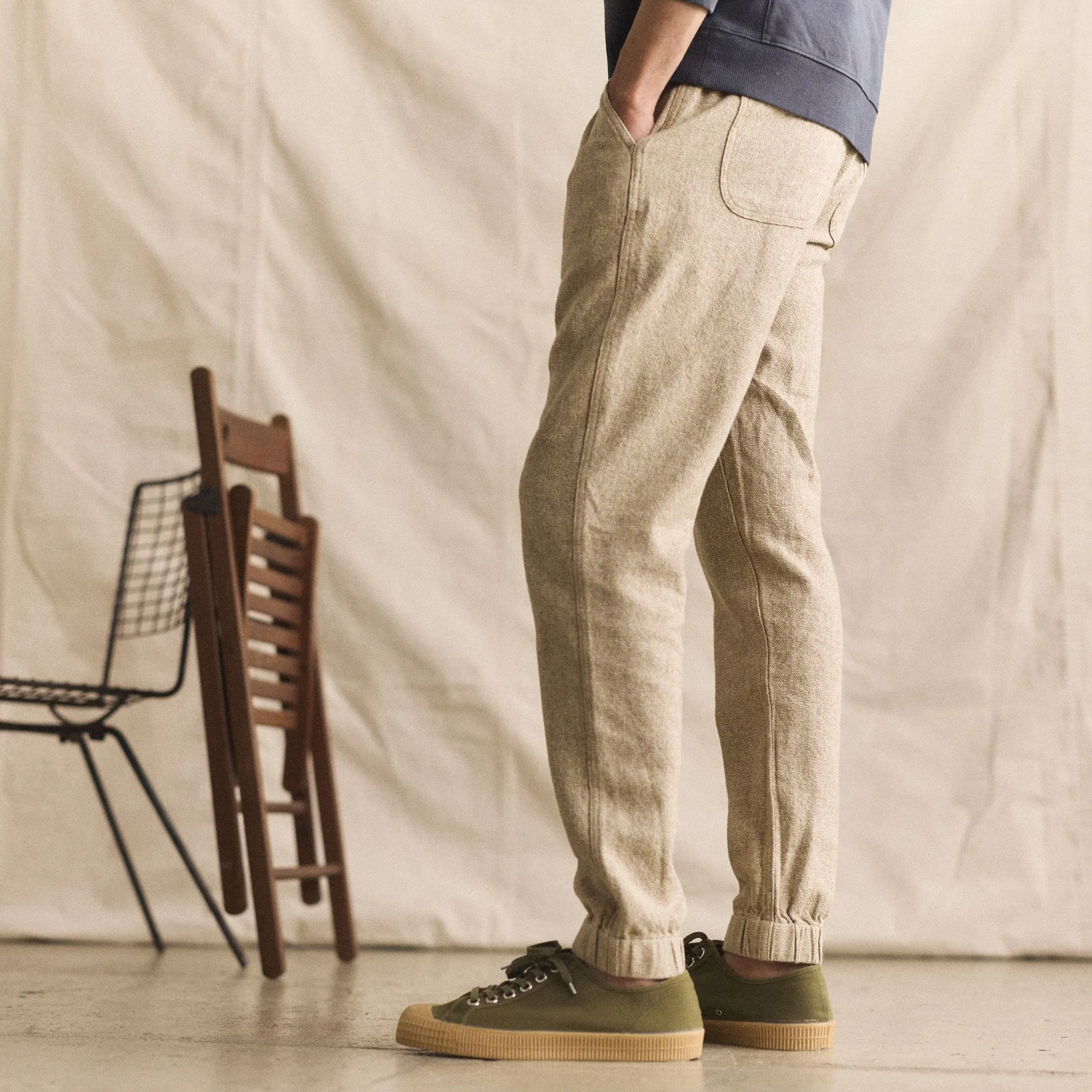 The Apres Pant in Oat Linen Tweed sold by Taylor Stitch product image thumbnail 3