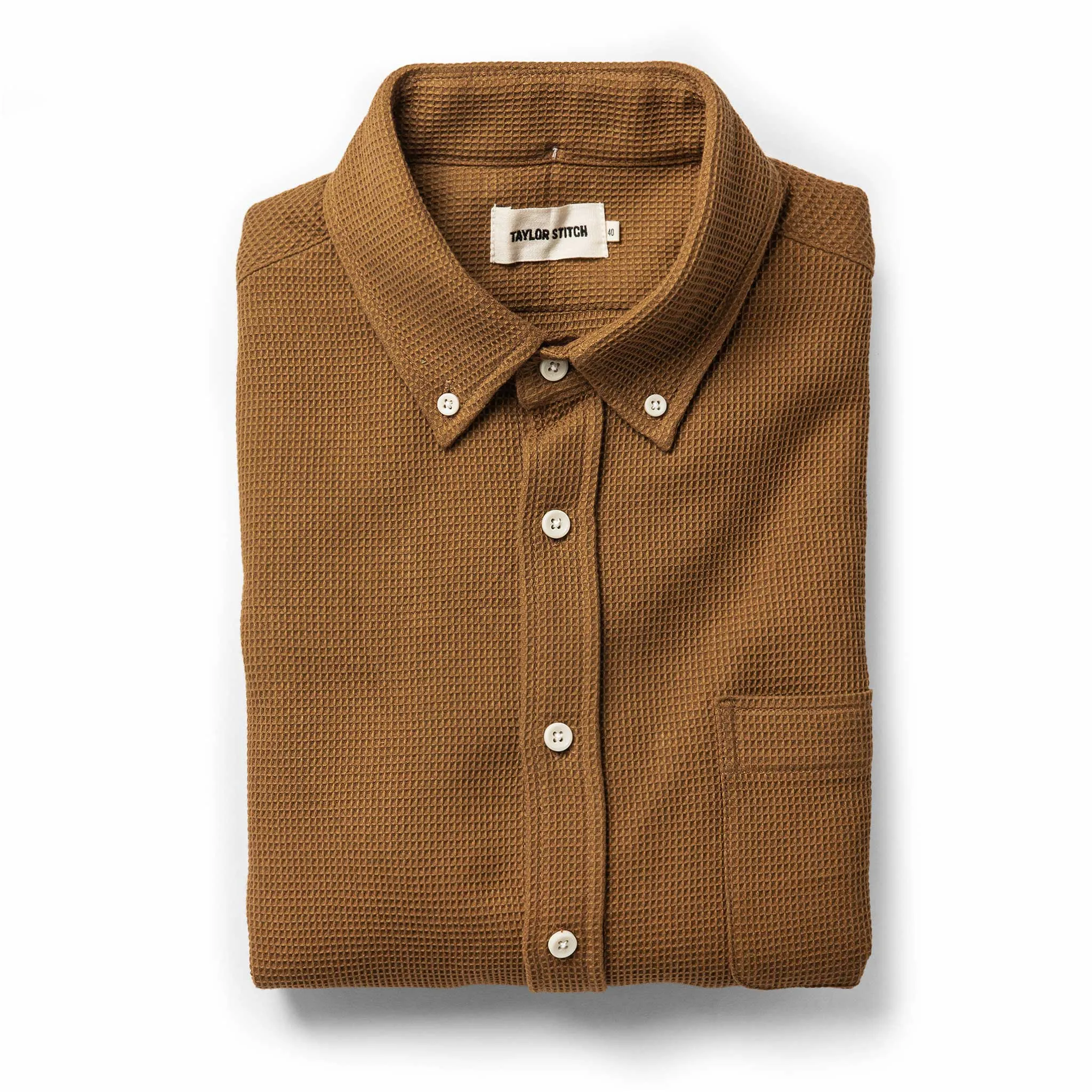 The Jack in British Khaki Waffle sold by Taylor Stitch