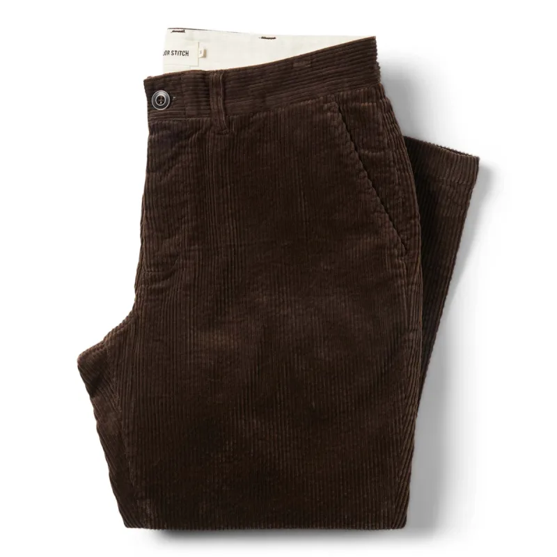 The Democratic Foundation Pant in Espresso Cord sold by Taylor Stitch