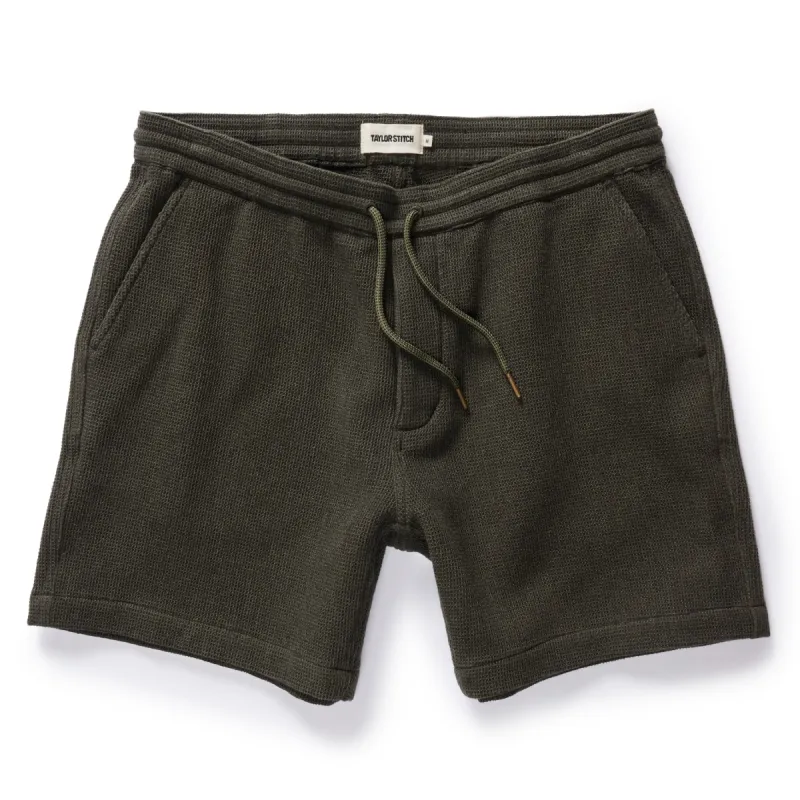 The Apres Short in Army Waffle sold by Taylor Stitch