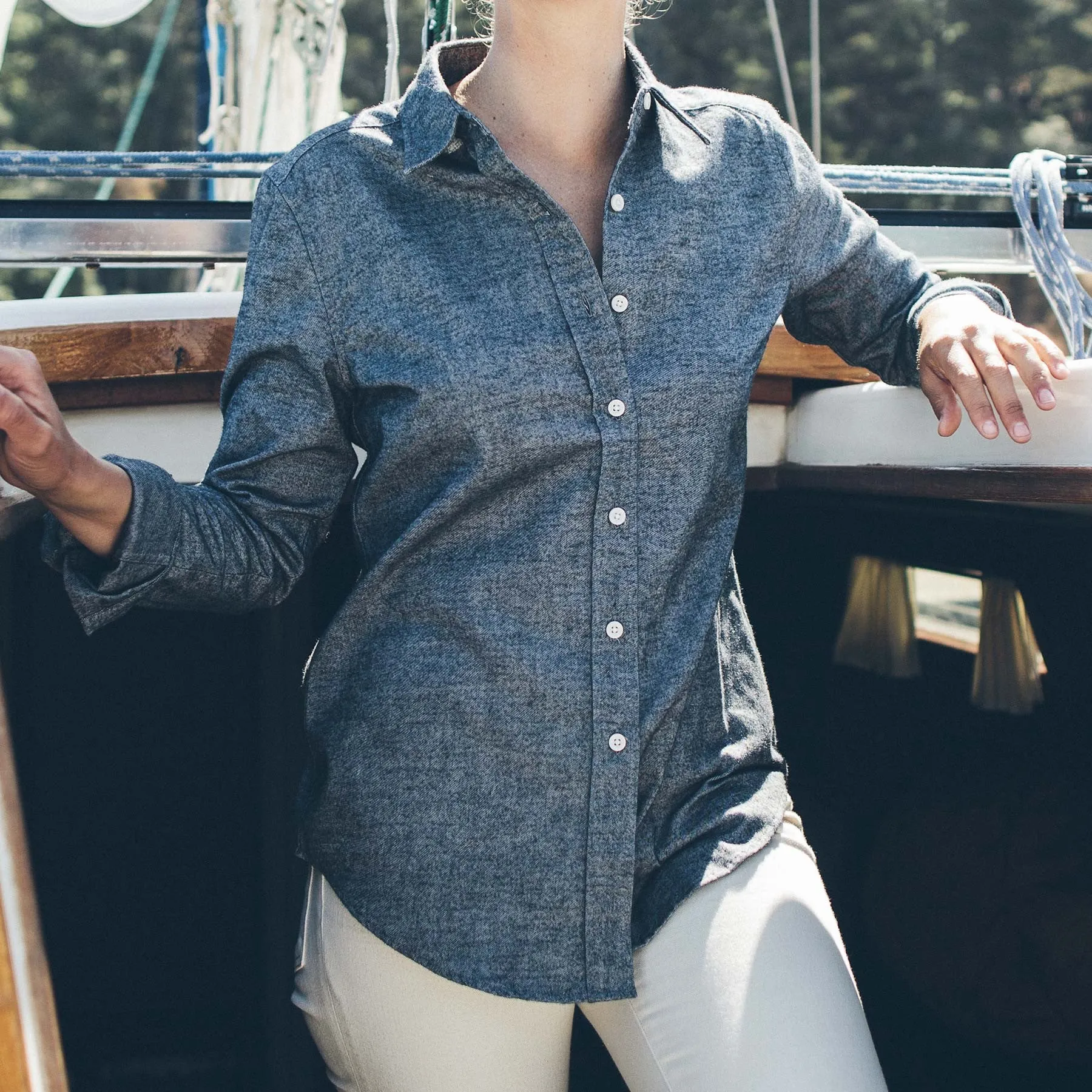 The Katherine in Charcoal Brushed Cotton sold by Taylor Stitch product image thumbnail 4