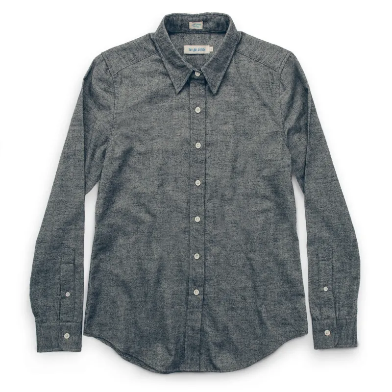 The Katherine in Charcoal Brushed Cotton sold by Taylor Stitch