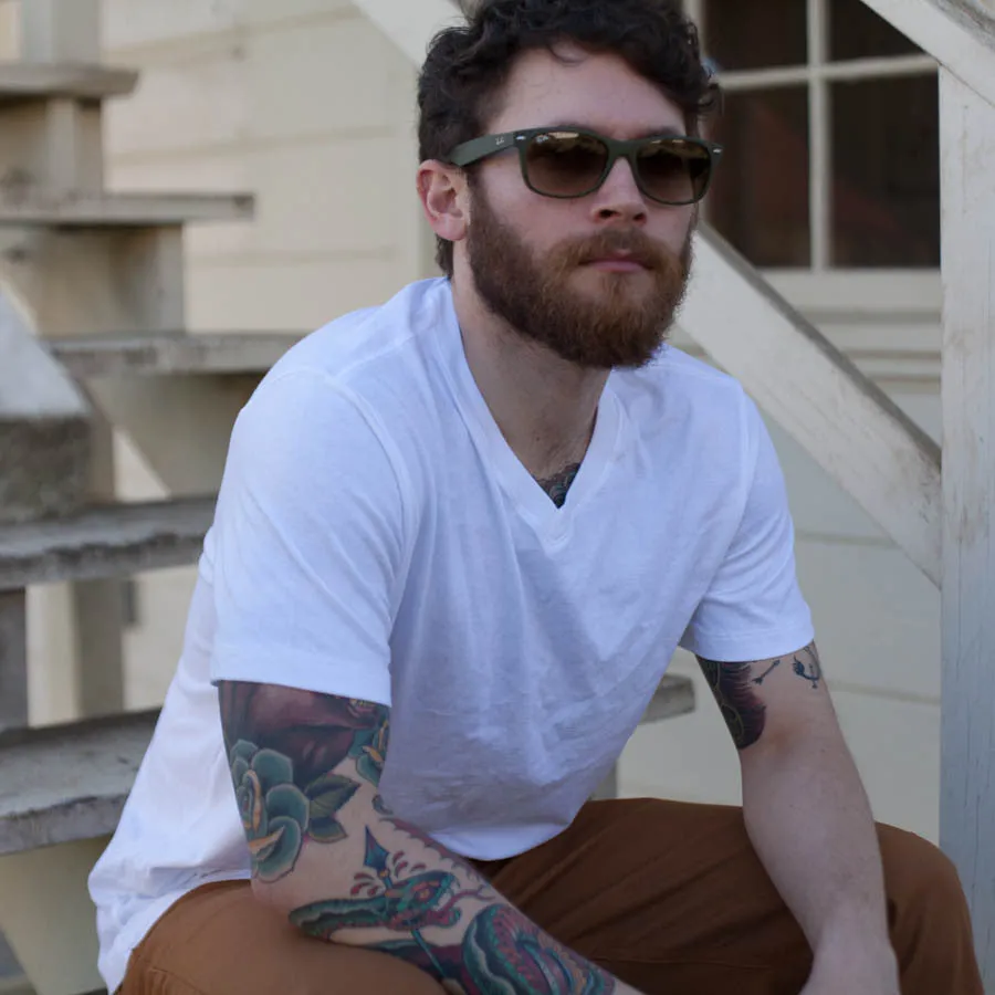 The V-Neck Tee in White sold by Taylor Stitch product image thumbnail 4