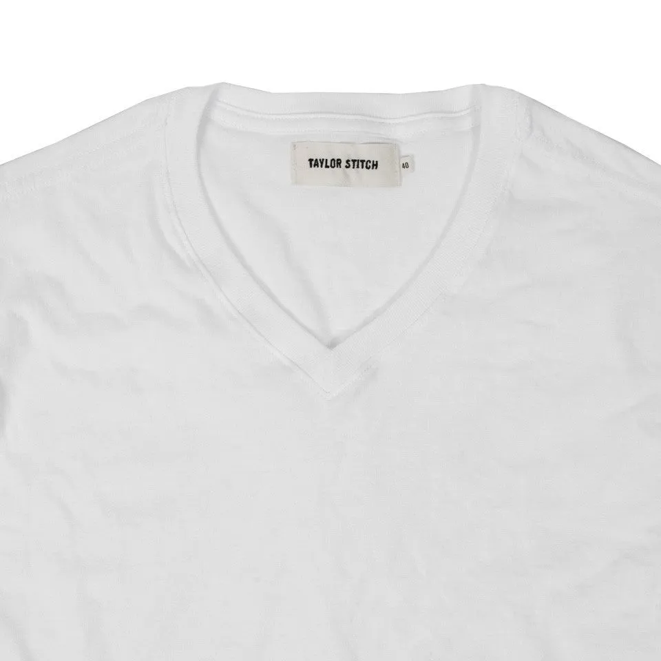 The V-Neck Tee in White sold by Taylor Stitch product image thumbnail 3
