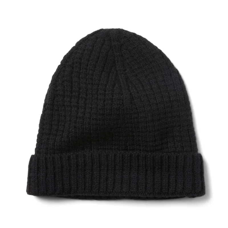 The Waffle Beanie in Coal Merino sold by Taylor Stitch