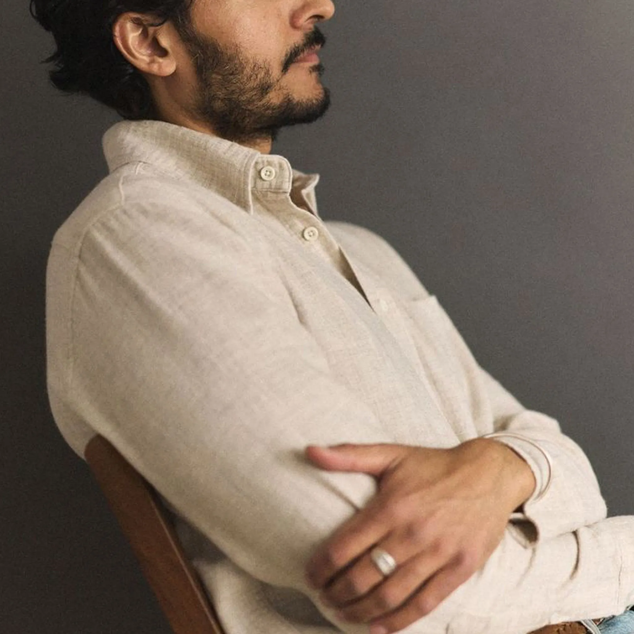 The California in Oat Heather Double Cloth sold by Taylor Stitch product image thumbnail 3