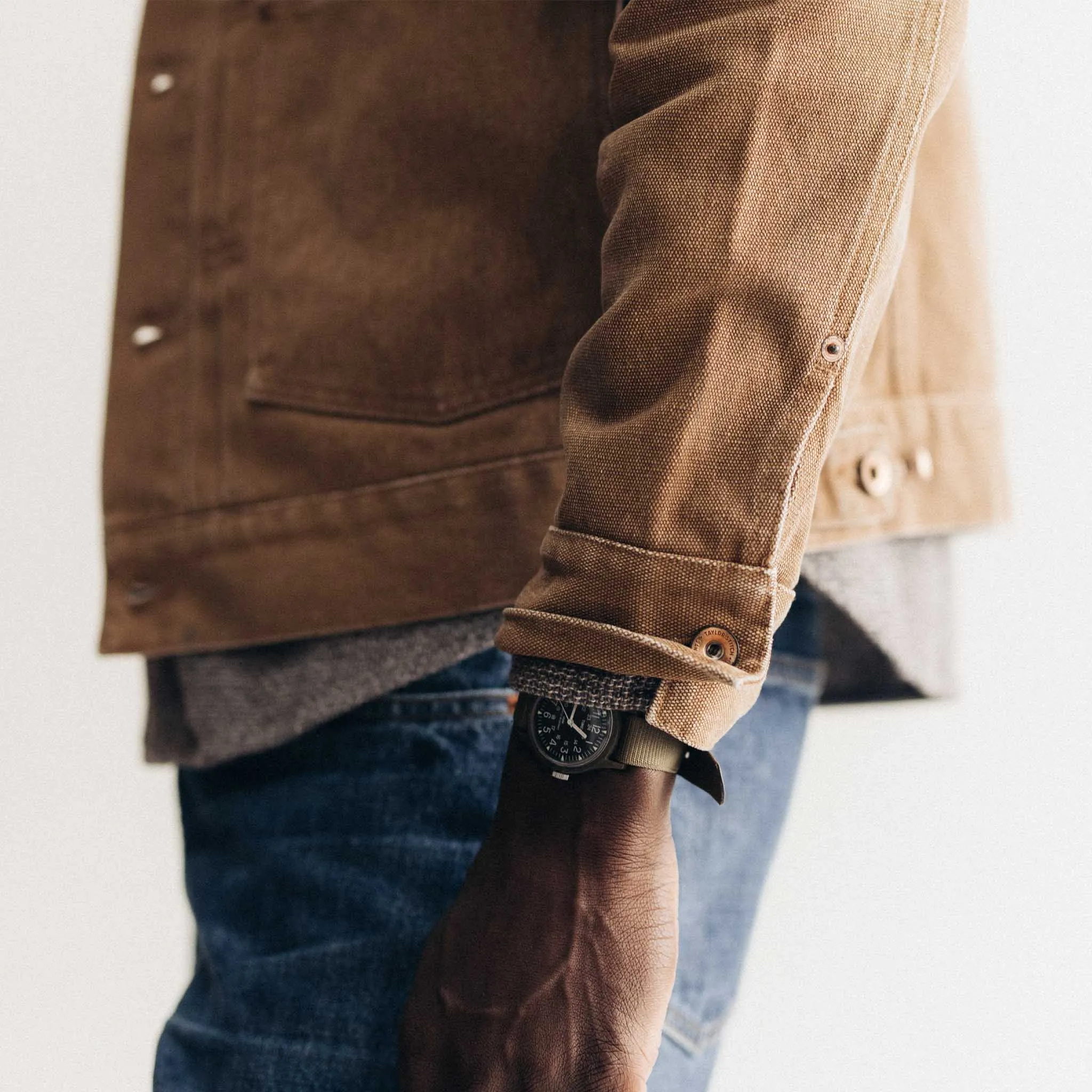 The Ryder Jacket in Tobacco Chipped Canvas sold by Taylor Stitch product image thumbnail 5