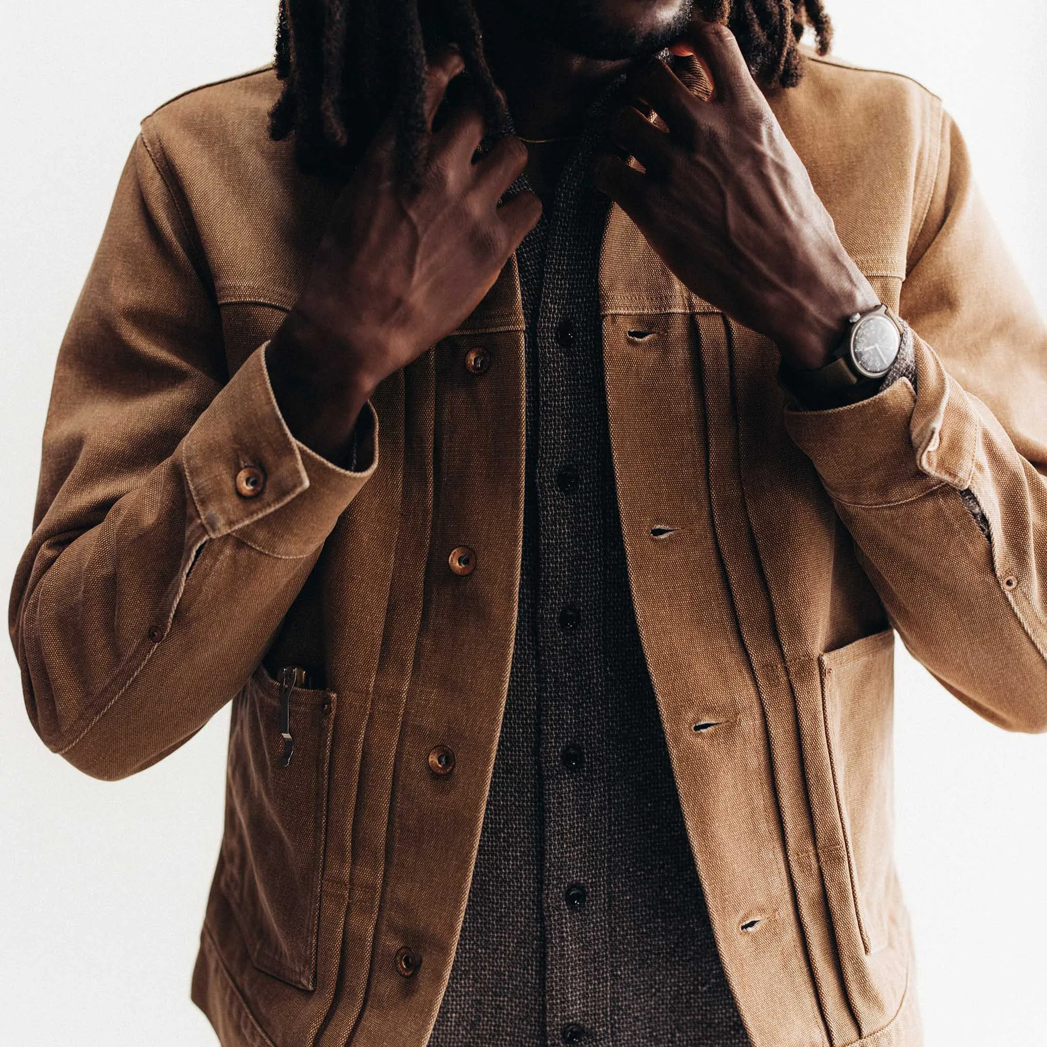 The Ryder Jacket in Tobacco Chipped Canvas sold by Taylor Stitch product image thumbnail 3