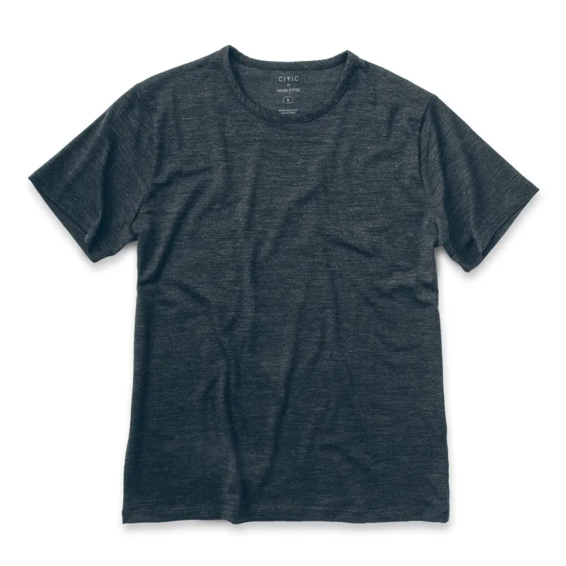 The Antoni Tee in Heather Black sold by Taylor Stitch