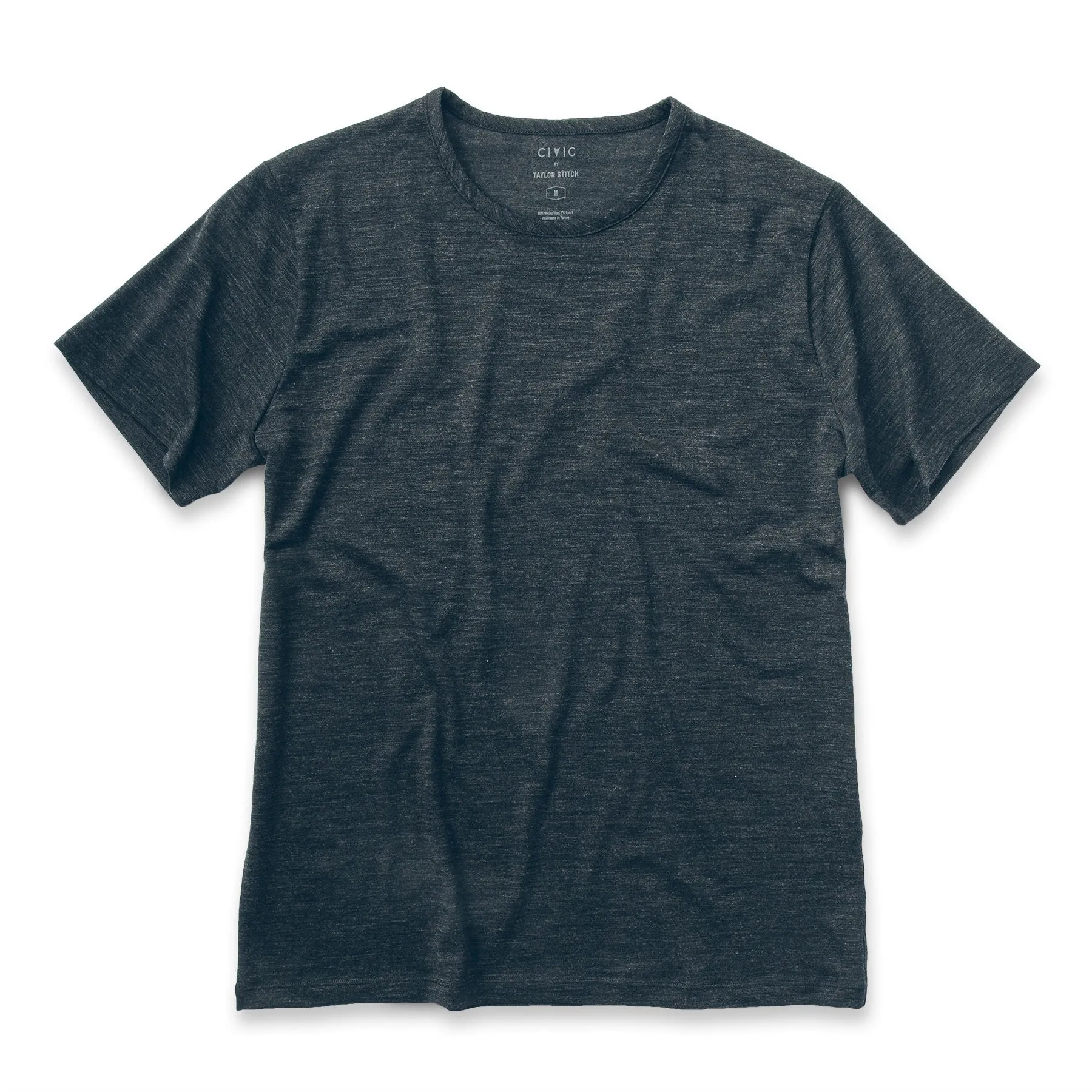 The Antoni Tee in Heather Black sold by Taylor Stitch