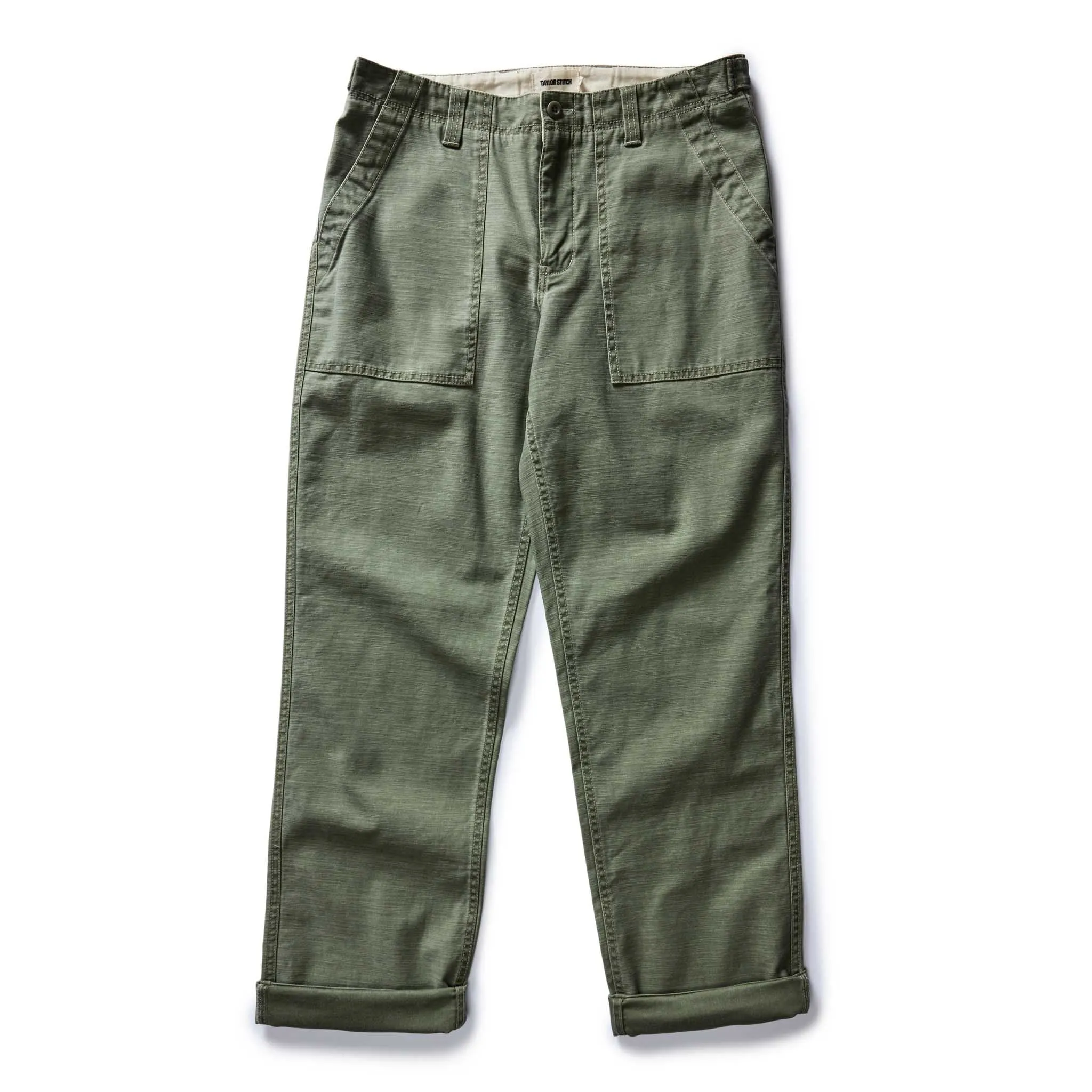 The Surplus Pant in Field Olive Reverse Sateen sold by Taylor Stitch product image thumbnail 5