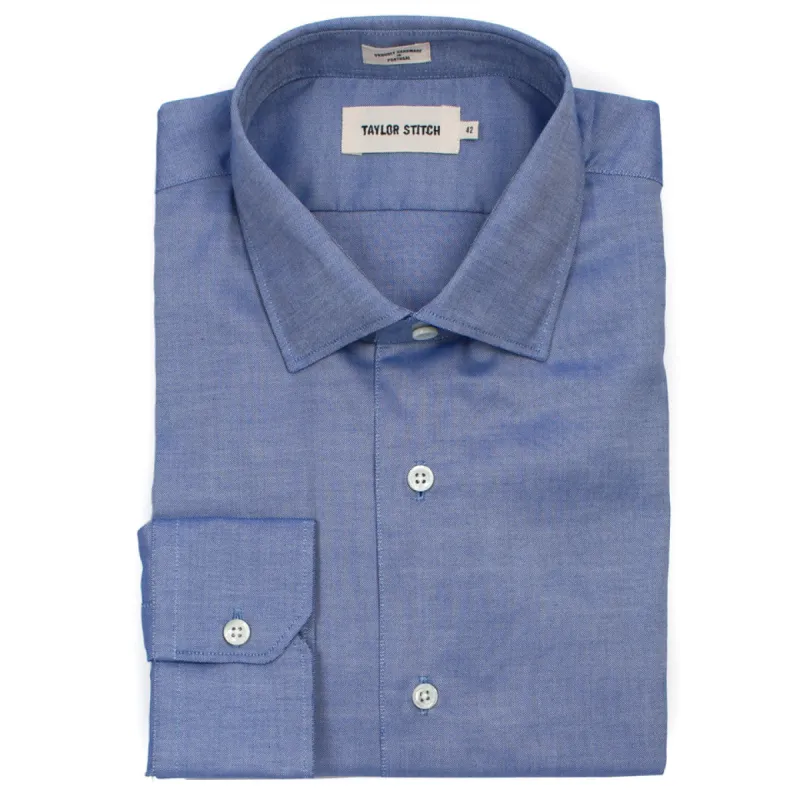 The Hyde in French Blue Royal Oxford sold by Taylor Stitch