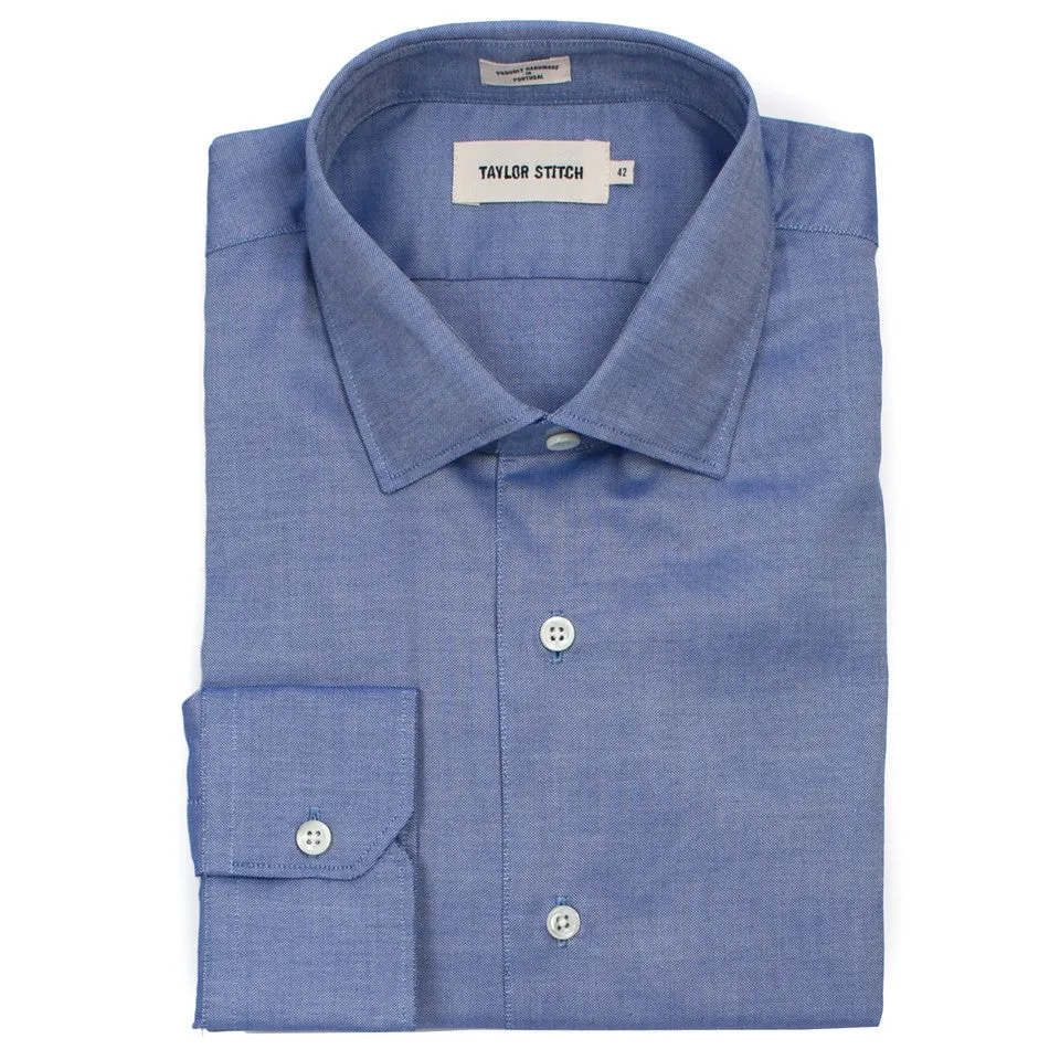 The Hyde in French Blue Royal Oxford sold by Taylor Stitch