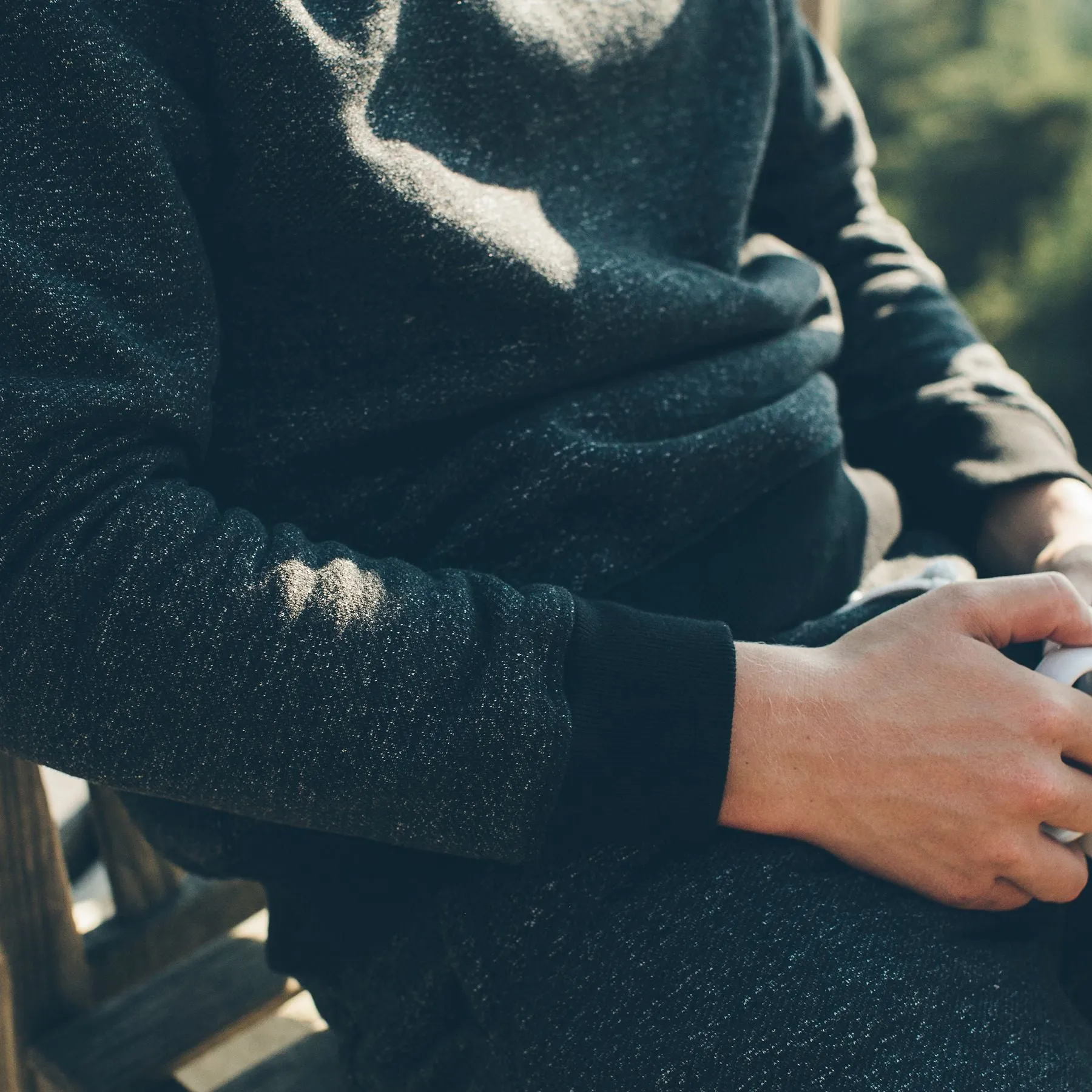 The Crew in Charcoal Fleck Fleece sold by Taylor Stitch product image thumbnail 5