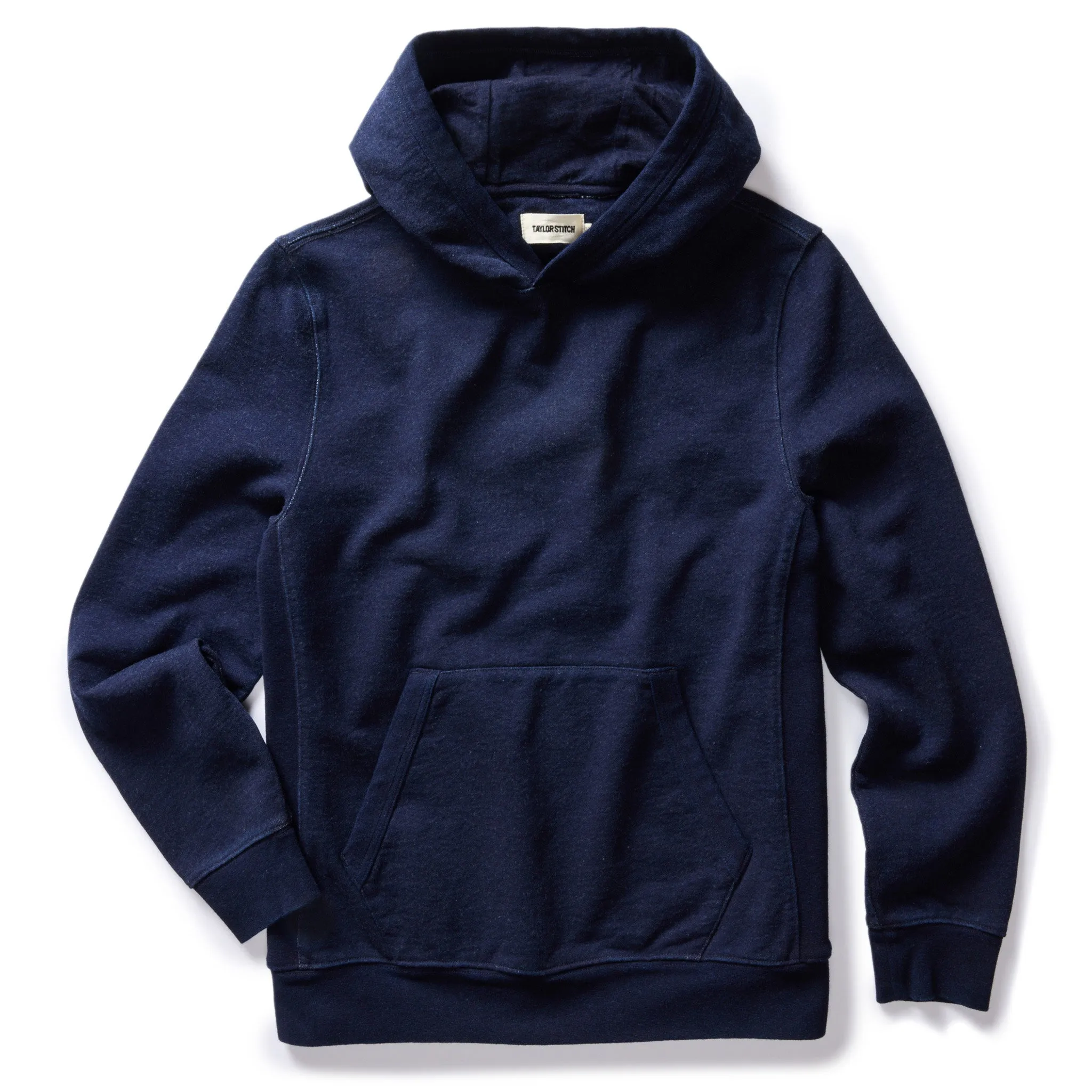 The Apres Hoodie in Rinsed Indigo Terry sold by Taylor Stitch