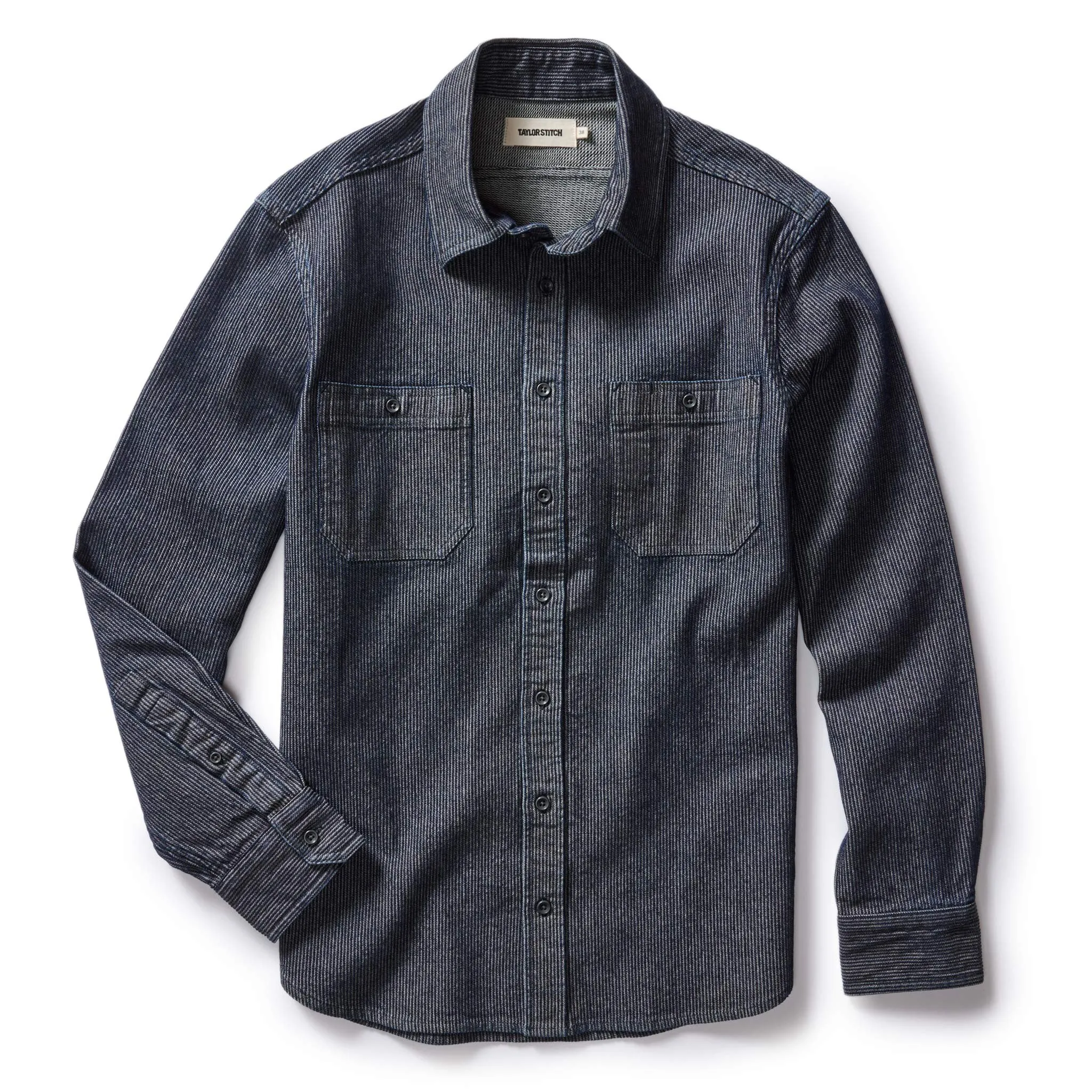 The Utility Shirt in Rinsed Indigo Stripe sold by Taylor Stitch product image thumbnail 5