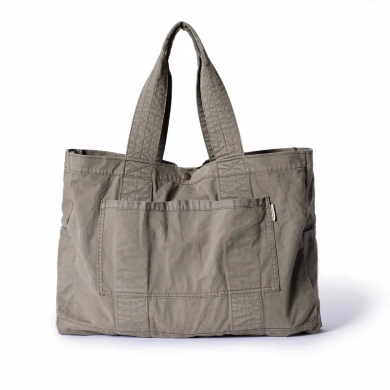 The Foundation Tote in Organic Smoked Olive sold by Taylor Stitch