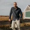 The Utility Shirt in Rinsed Indigo Stripe sold by Taylor Stitch