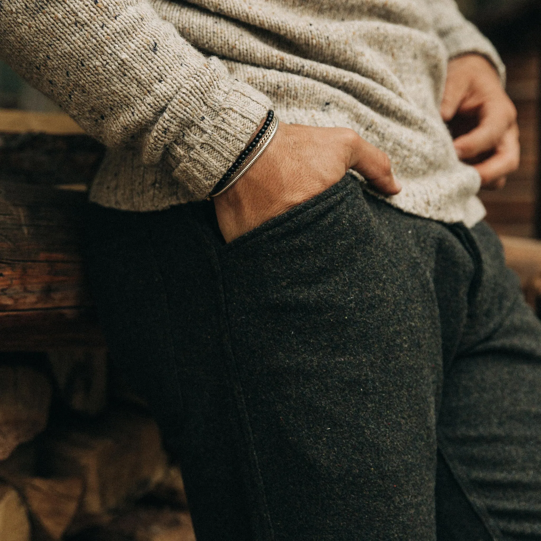 The Camp Pant in Dark Moss Wool sold by Taylor Stitch product image thumbnail 5