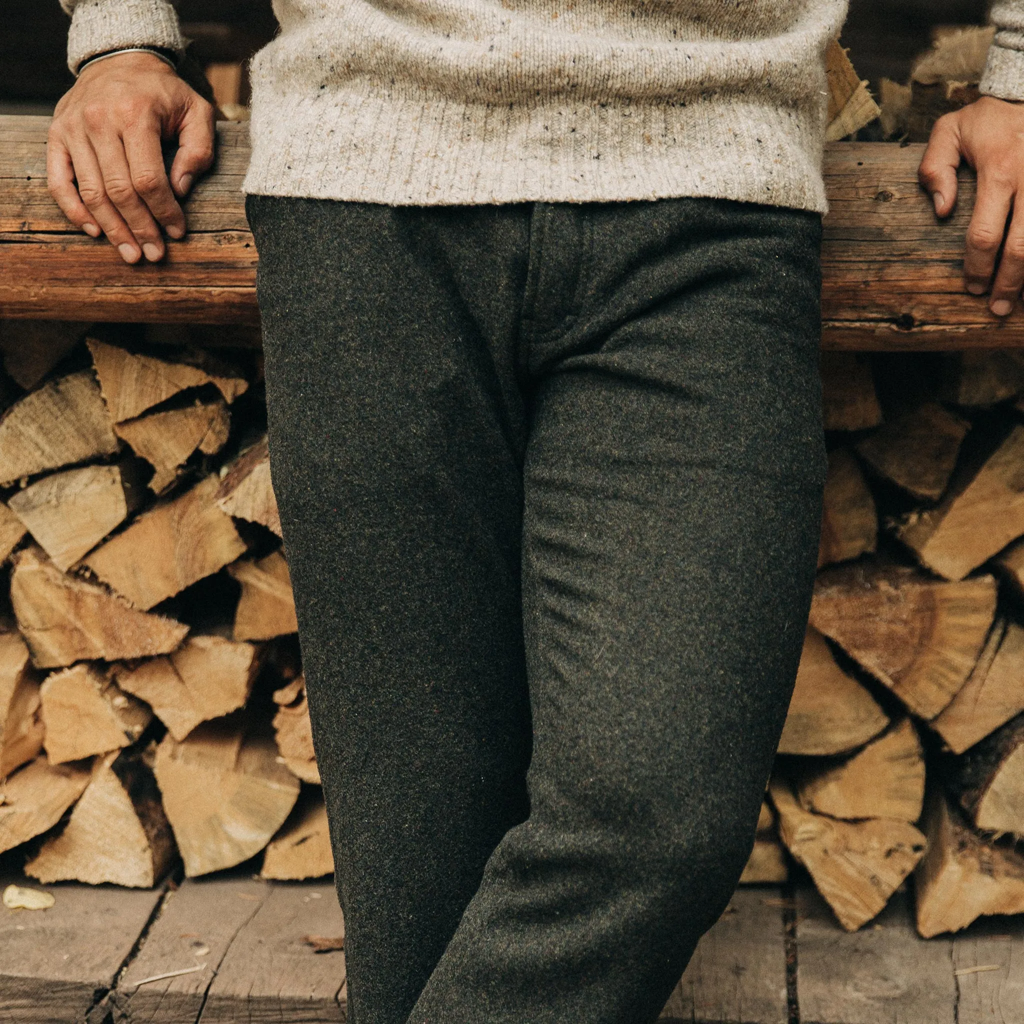 The Camp Pant in Dark Moss Wool sold by Taylor Stitch product image thumbnail 3