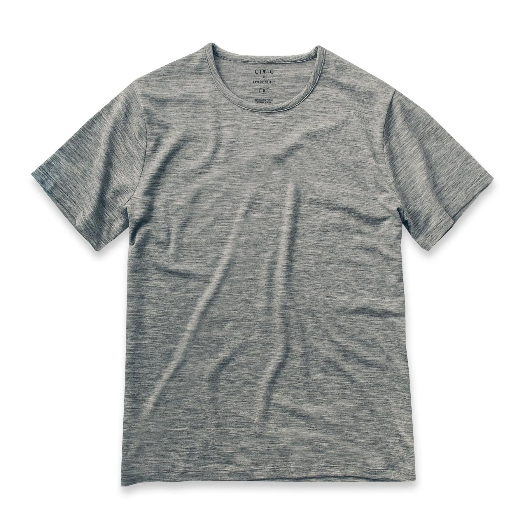 The Antoni Tee in Heather Grey sold by Taylor Stitch