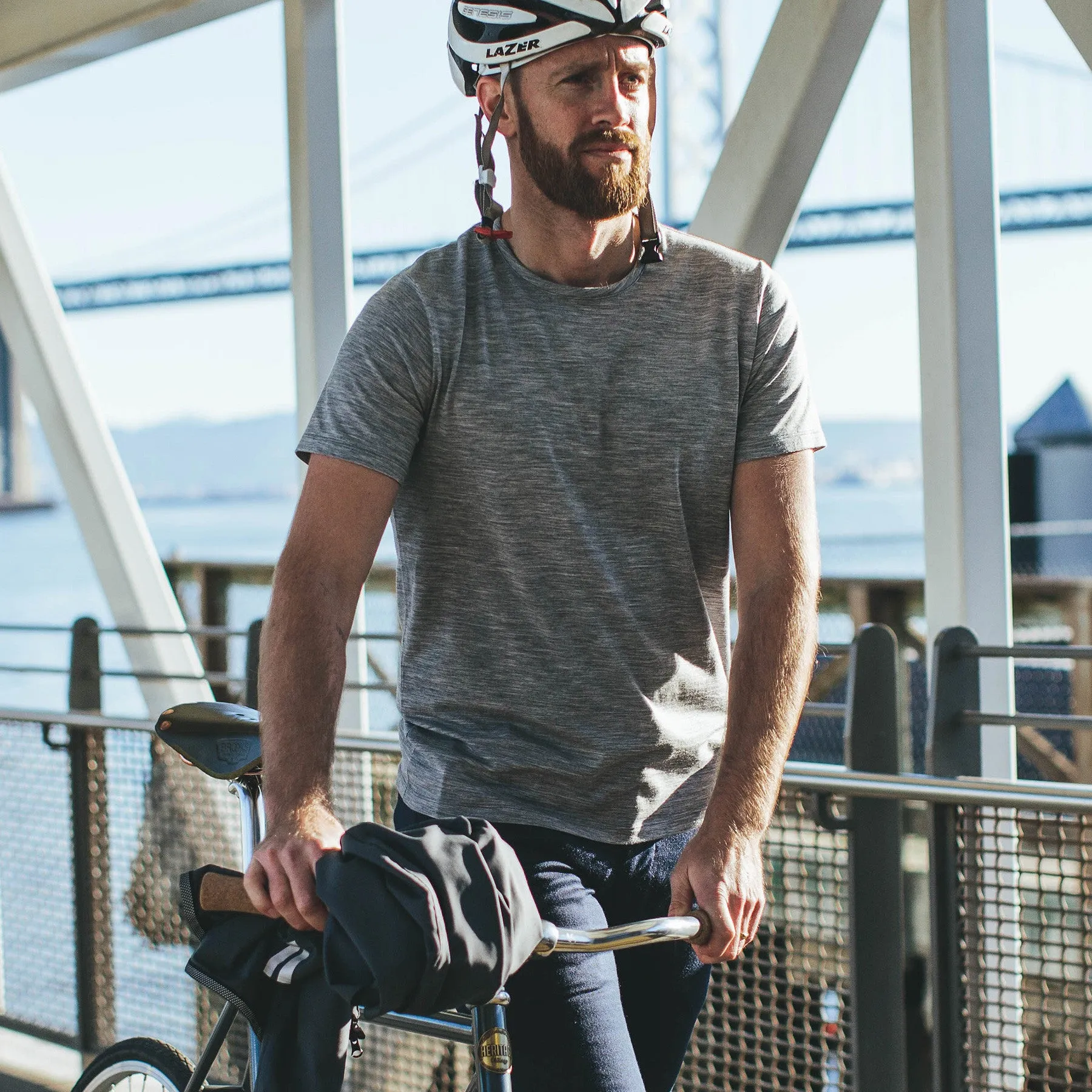 The Antoni Tee in Heather Grey sold by Taylor Stitch product image thumbnail 2