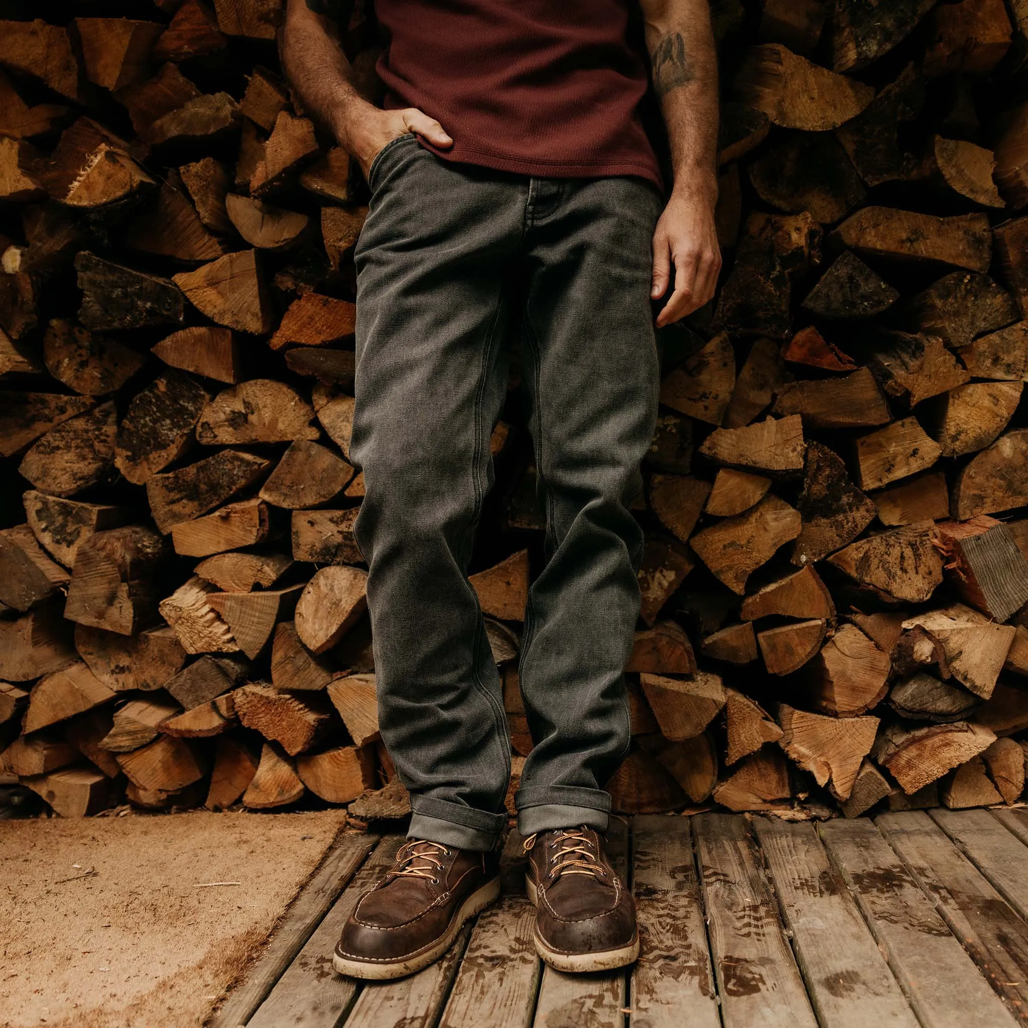 The Camp Pant in Coal Chipped Canvas sold by Taylor Stitch product image thumbnail 2