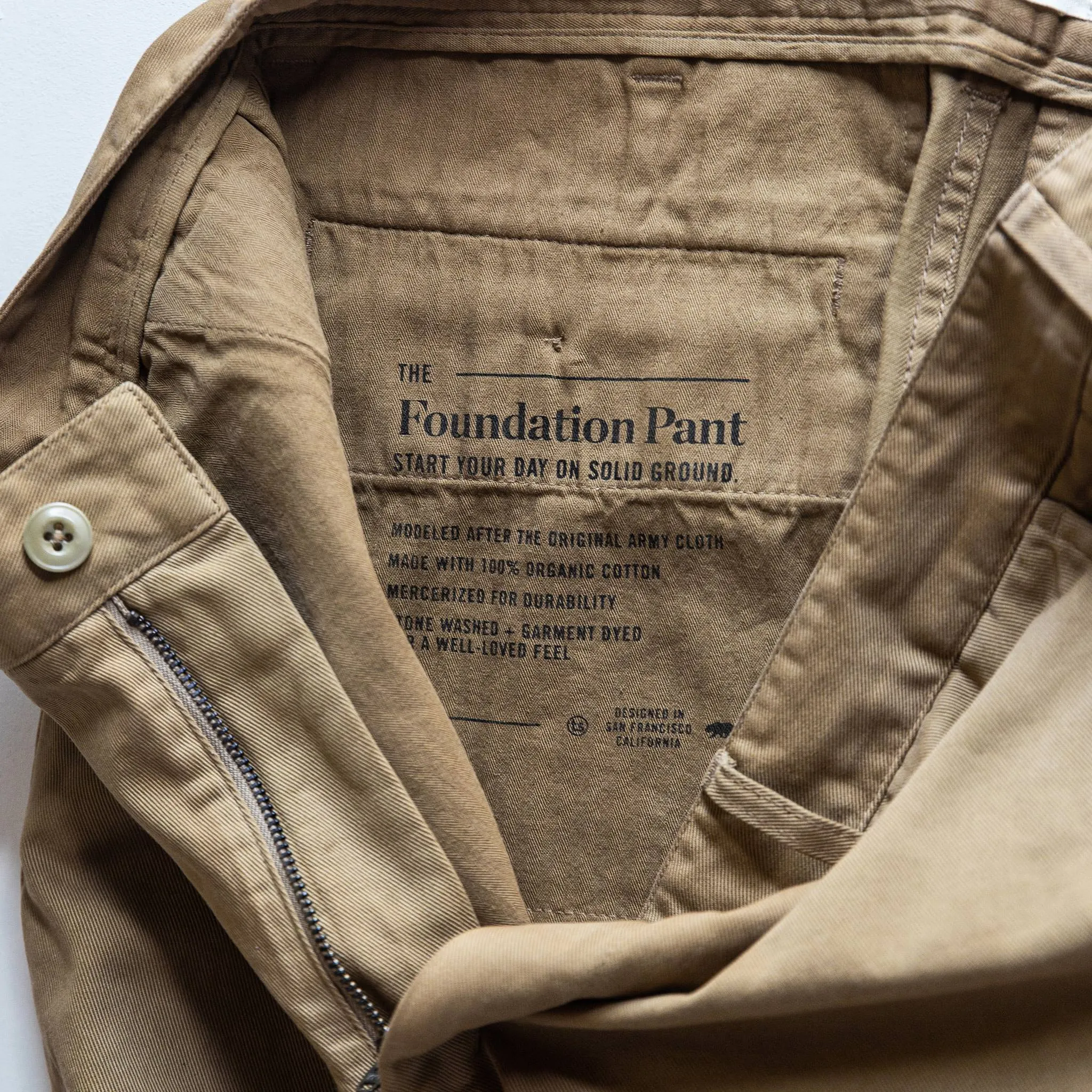 The Democratic Foundation Pant in Organic Khaki sold by Taylor Stitch product image thumbnail 5