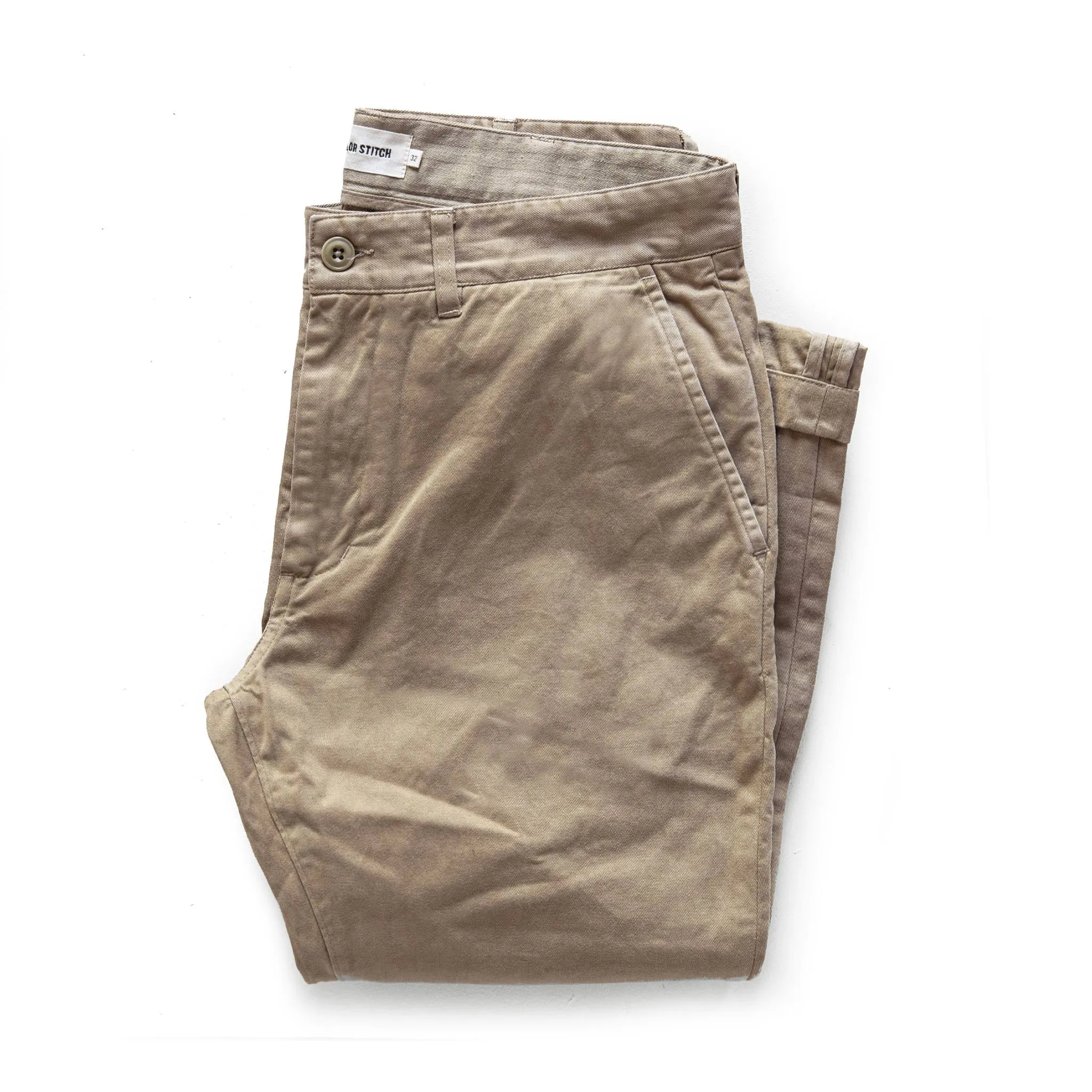 The Democratic Foundation Pant in Organic Khaki sold by Taylor Stitch