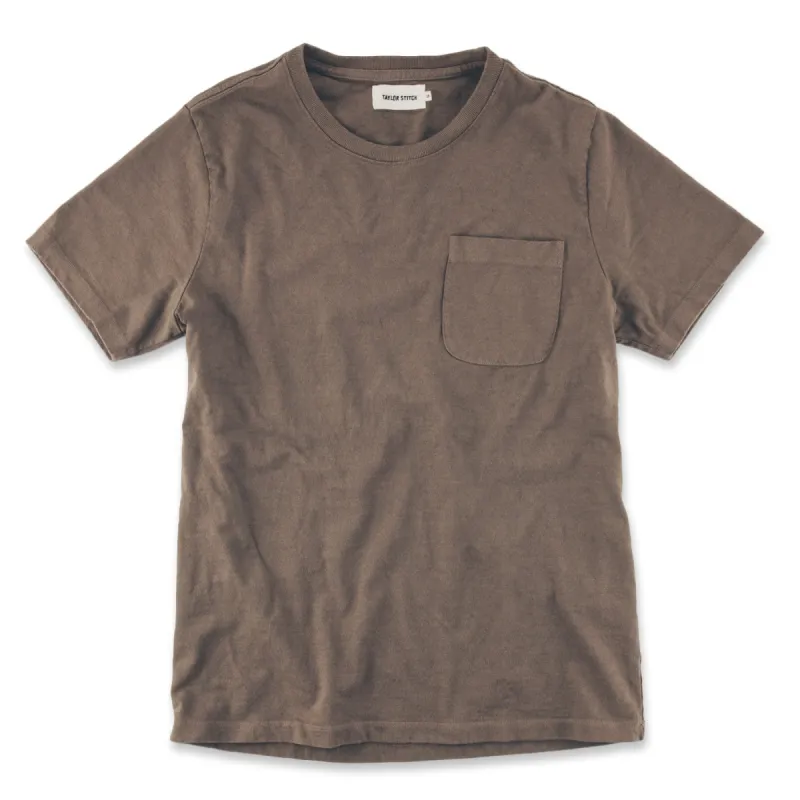 The Heavy Bag Tee in Fatigue Brown sold by Taylor Stitch