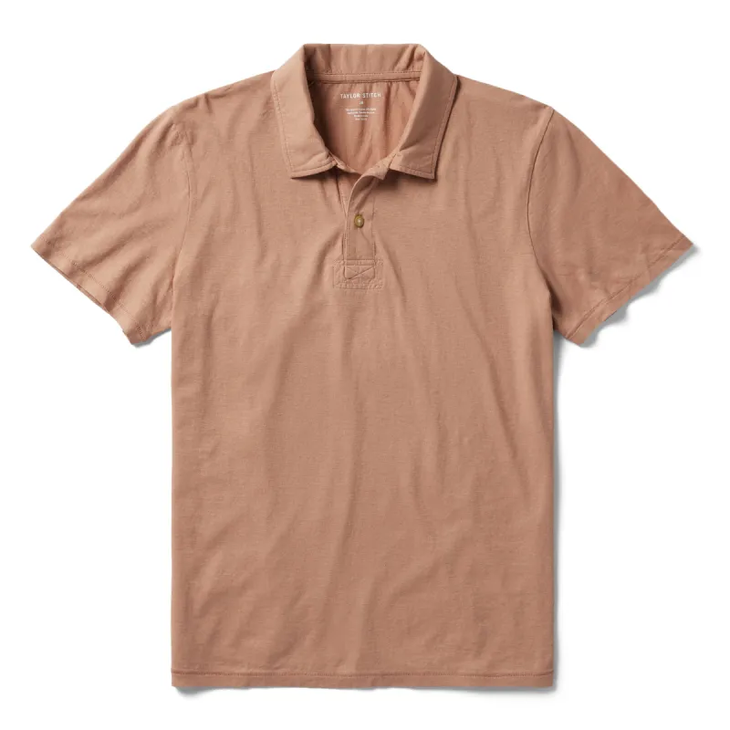 The Cotton Hemp Polo in Dried Acorn sold by Taylor Stitch