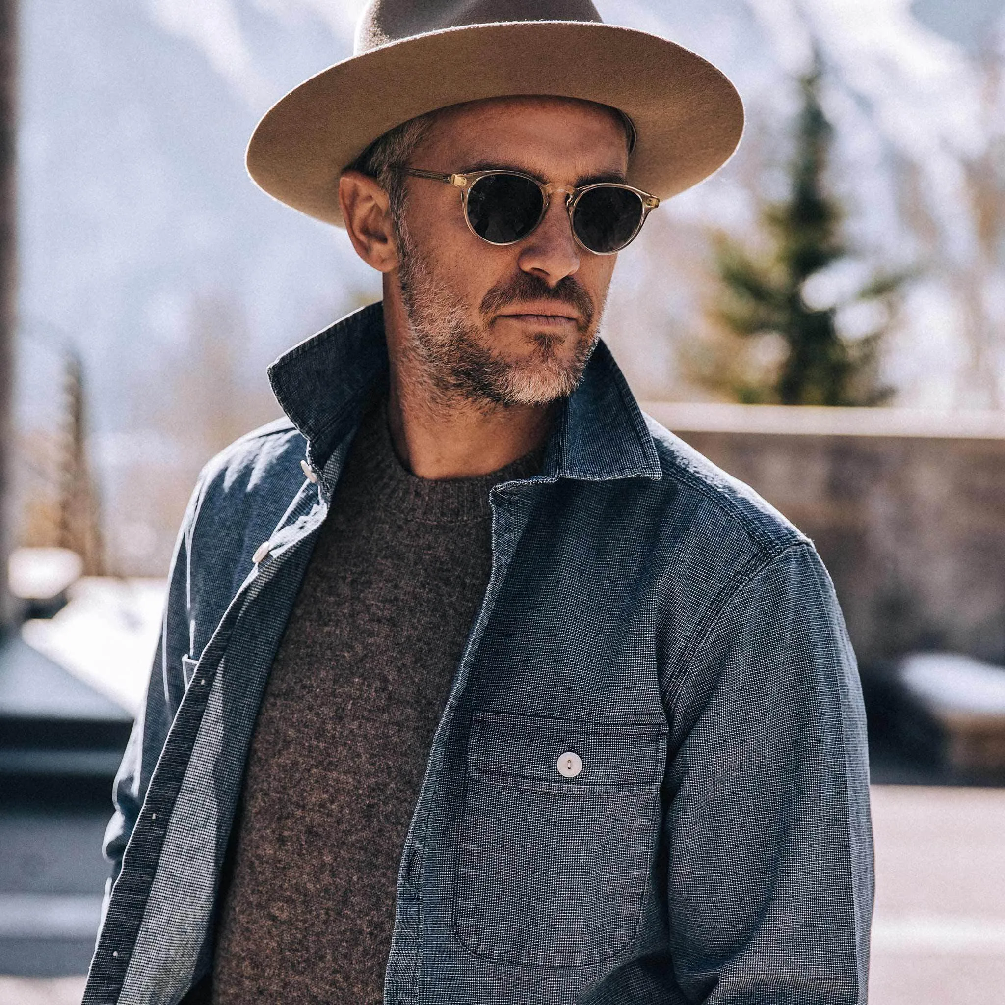 The Moto Utility Shirt in Indigo Pindot sold by Taylor Stitch product image thumbnail 3