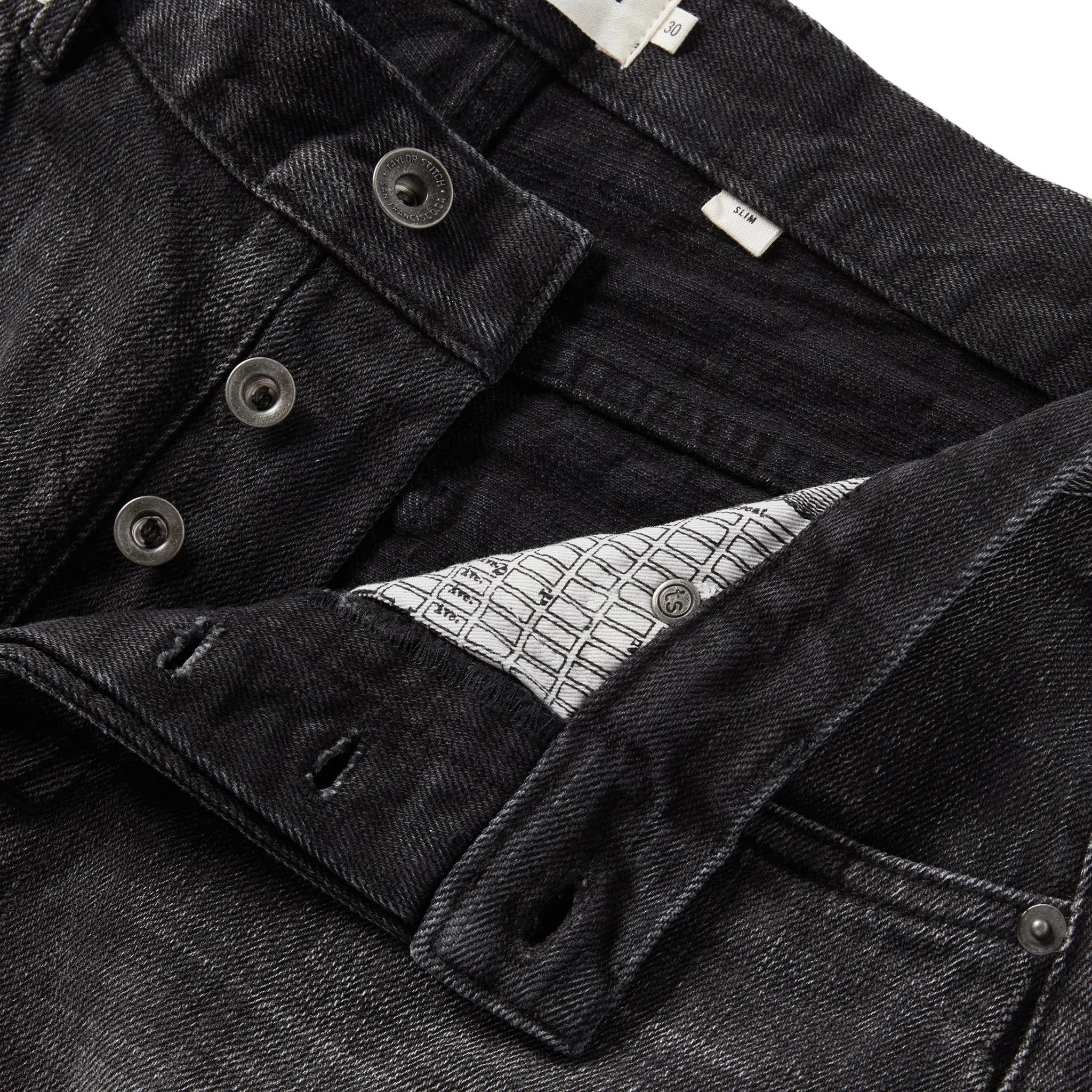 The Slim Jean in Black 3-Month Wash Selvage sold by Taylor Stitch product image thumbnail 4