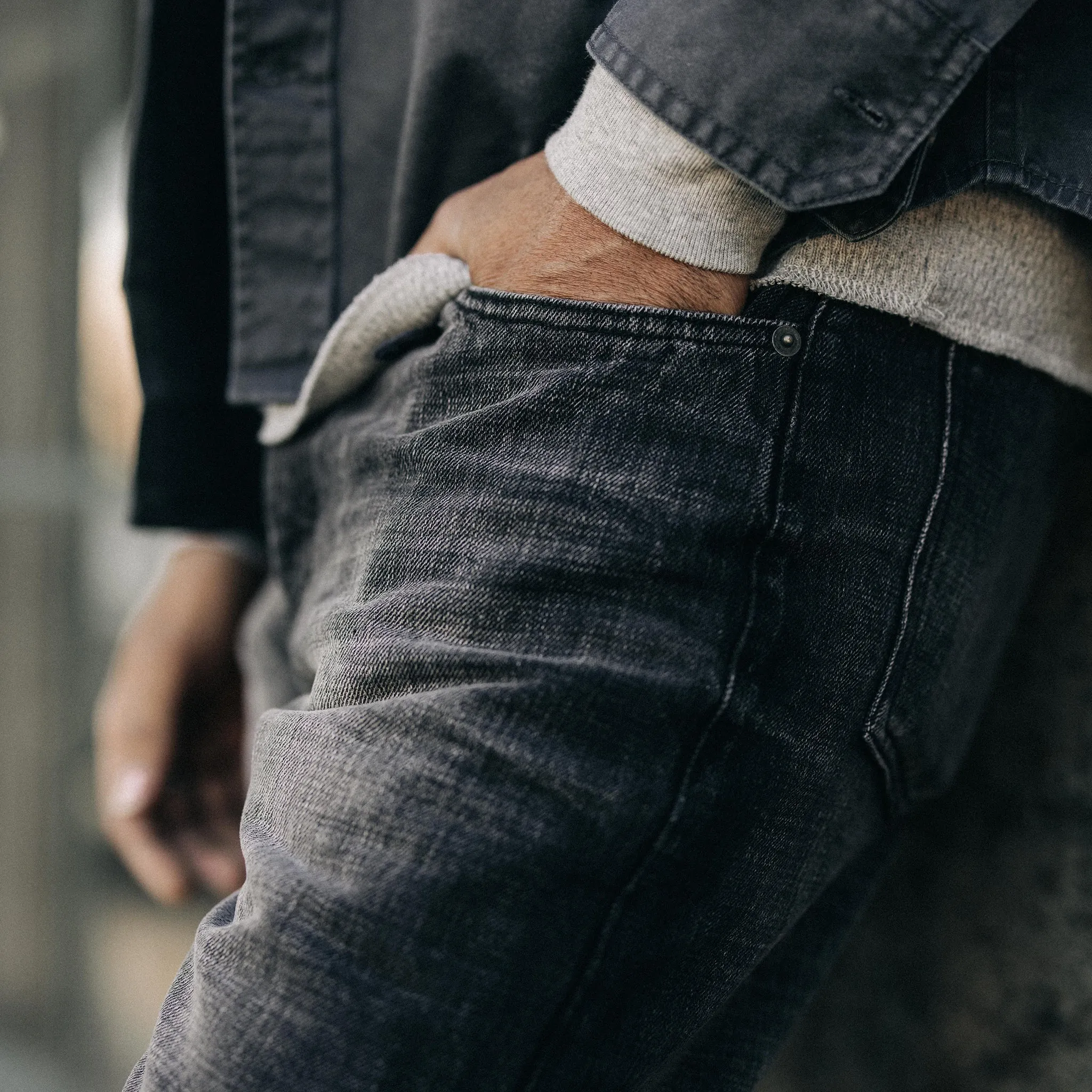 The Slim Jean in Black 3-Month Wash Selvage sold by Taylor Stitch product image thumbnail 3