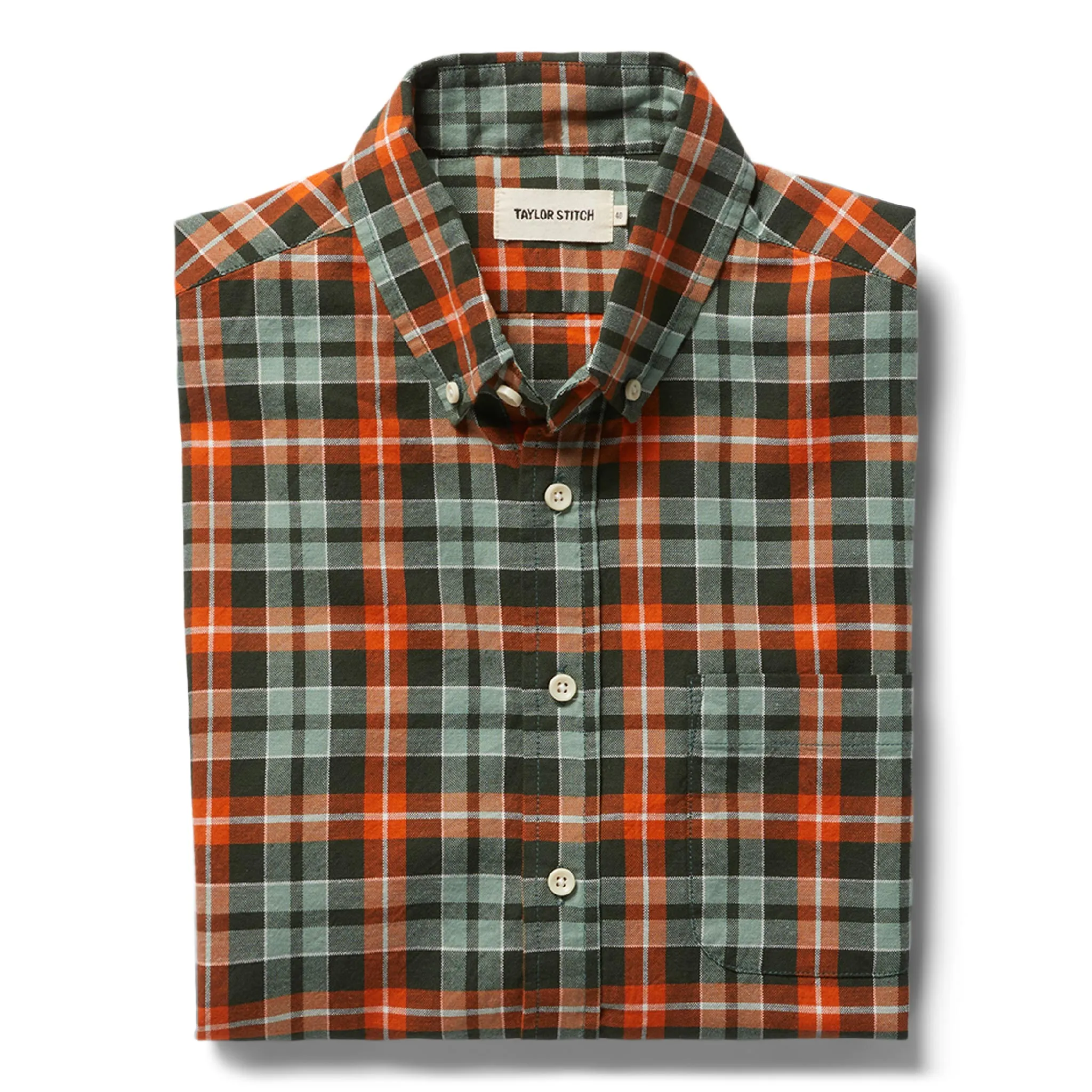 The Jack in Rust Plaid Oxford sold by Taylor Stitch