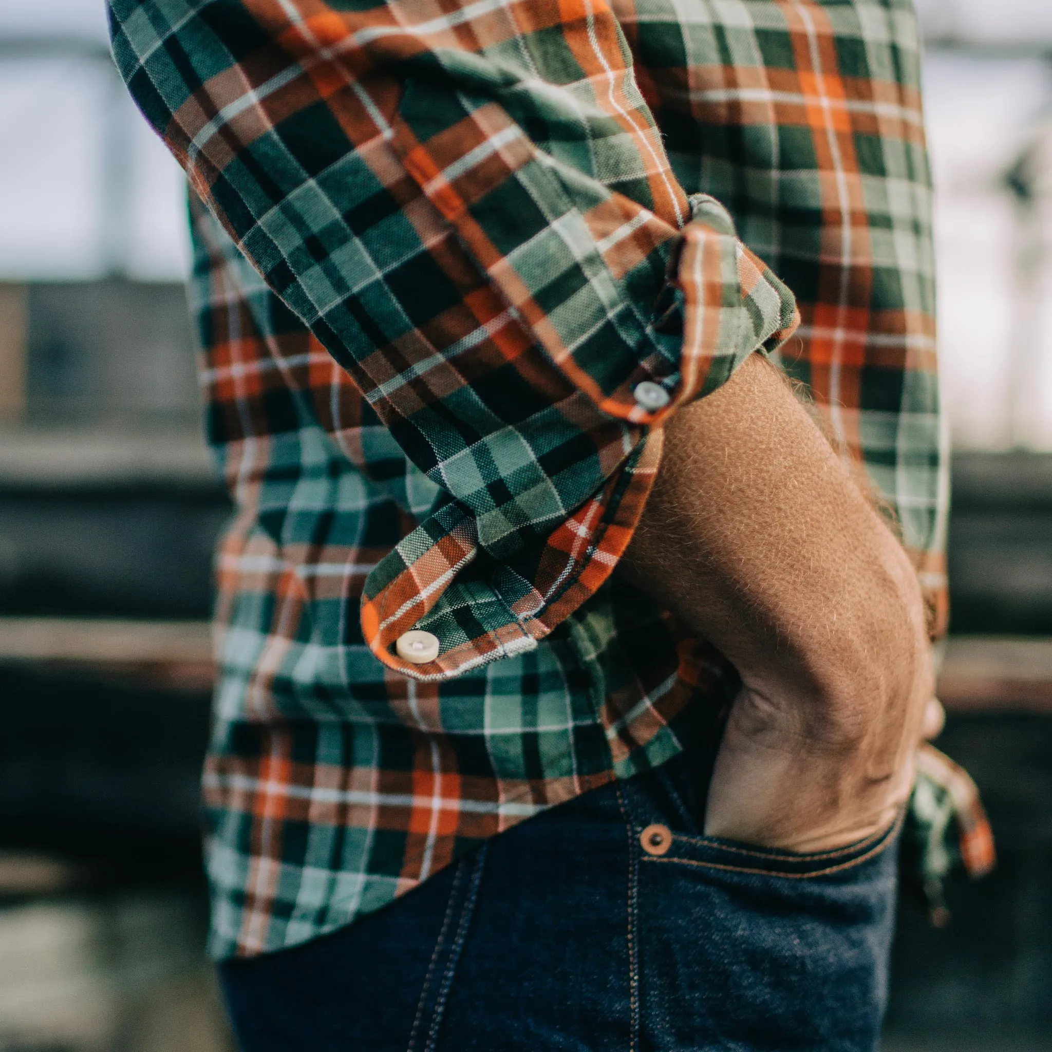 The Jack in Rust Plaid Oxford sold by Taylor Stitch product image thumbnail 4