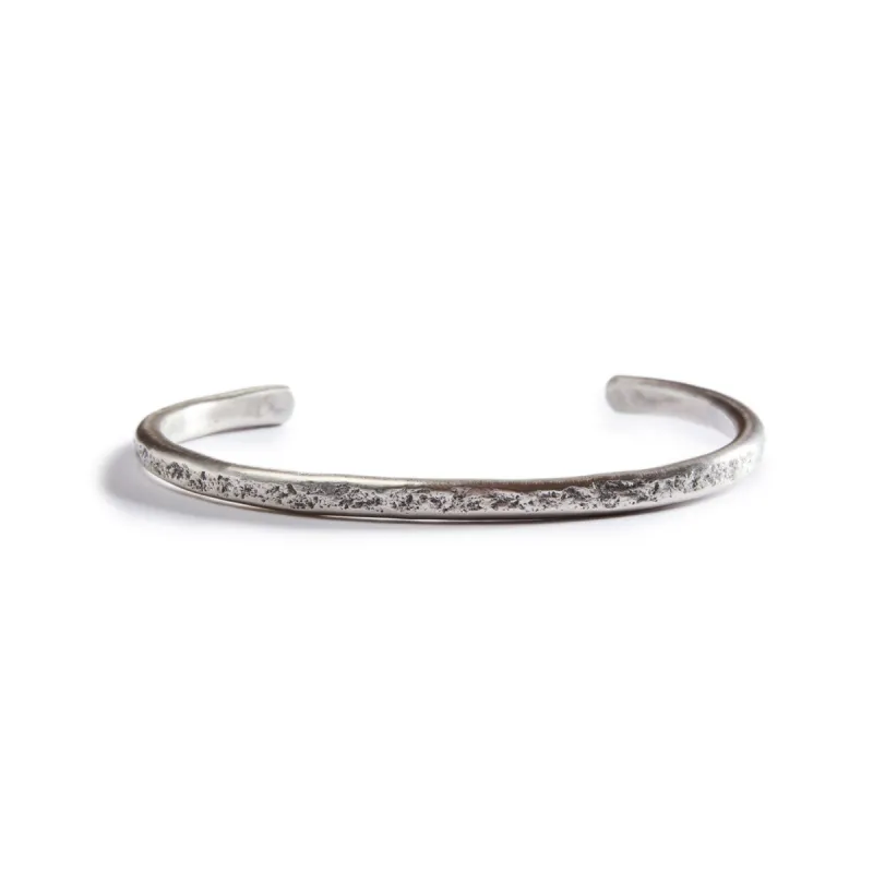 The Hammered Cuff in Silver sold by Taylor Stitch