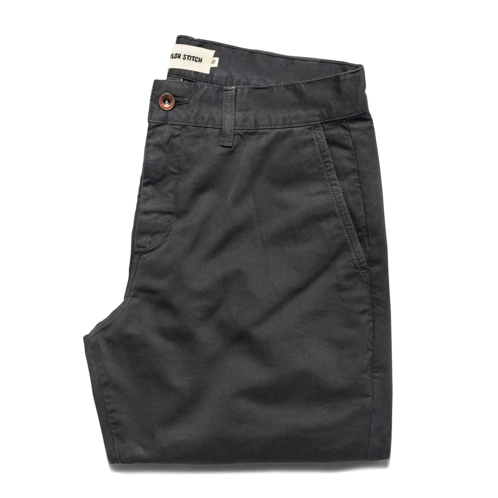 The Democratic Chino in Organic Charcoal sold by Taylor Stitch